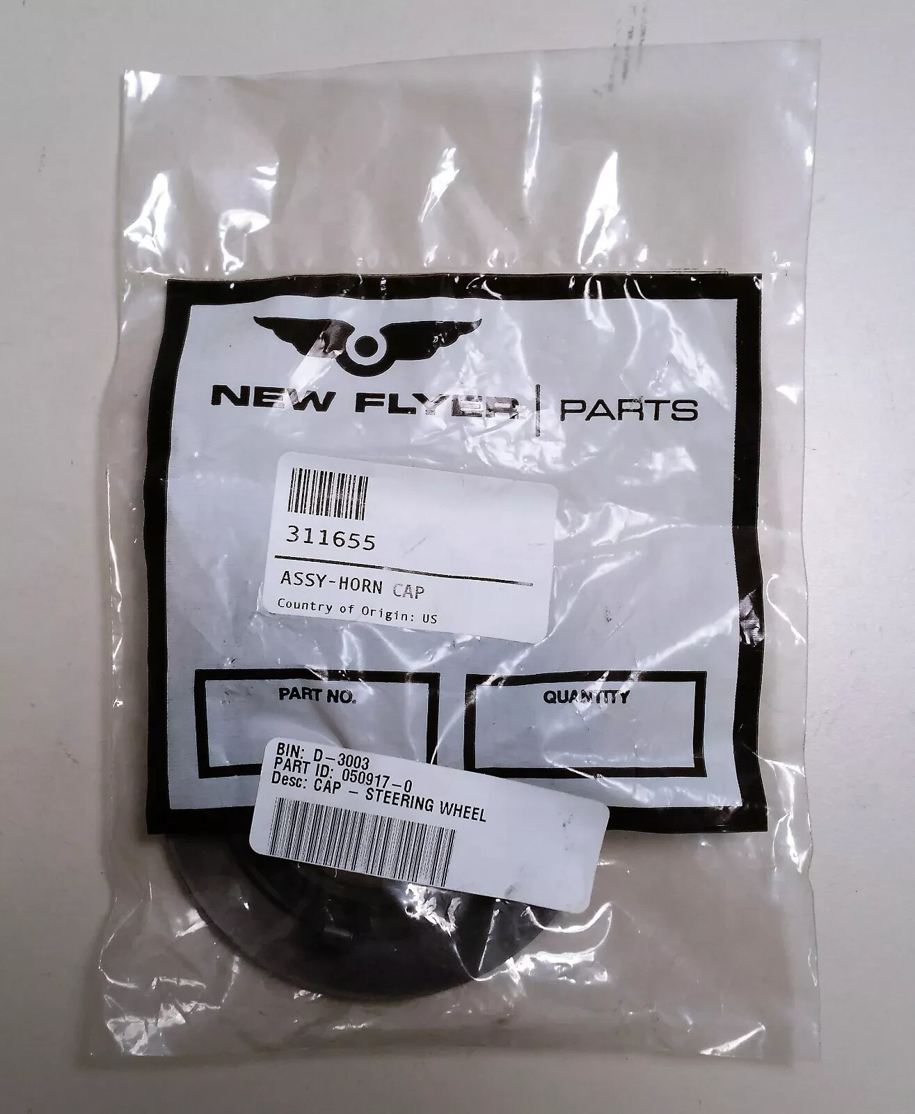 New Flyer 311655 Cap Steering Wheel Horn Assy 050917