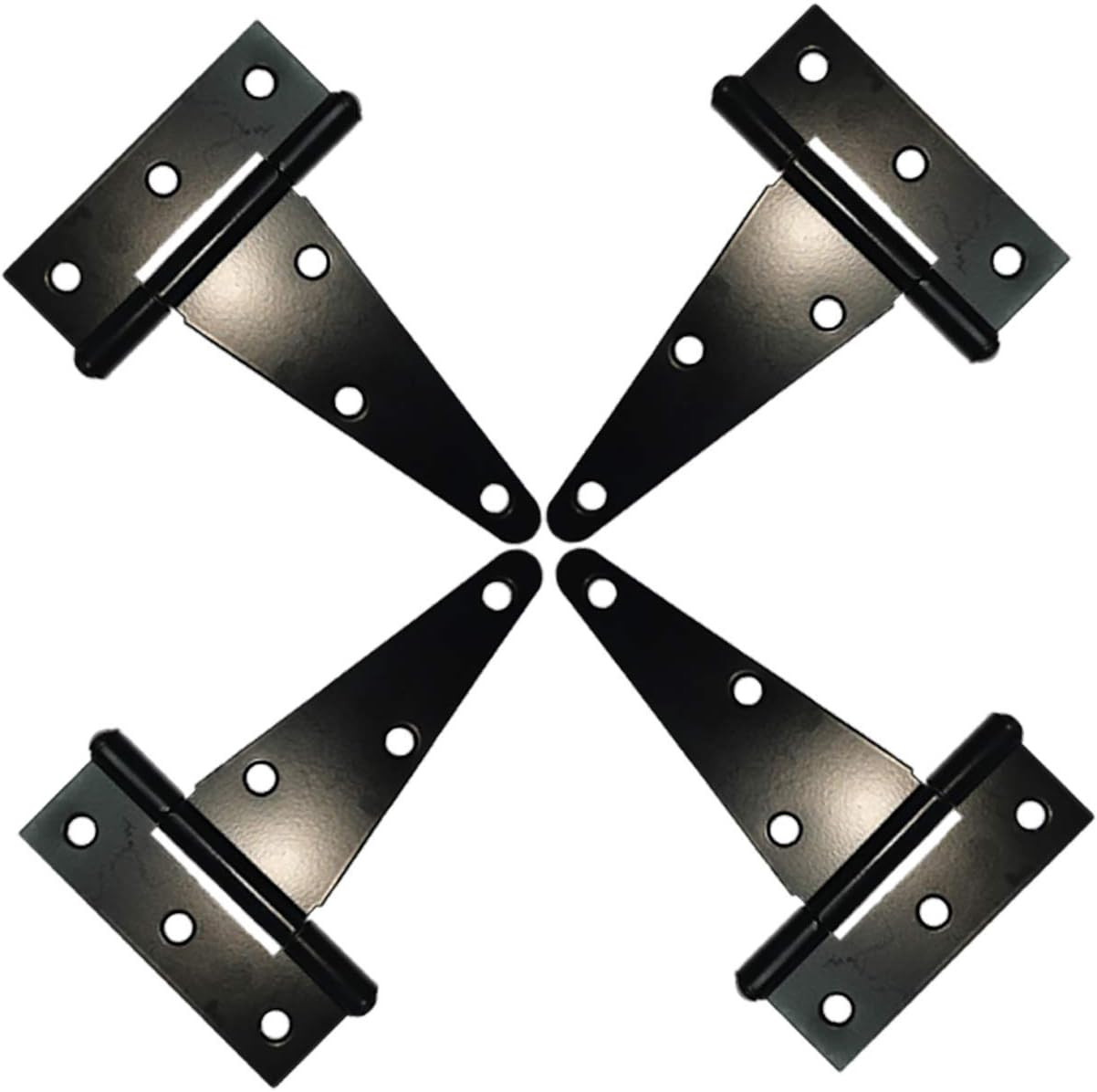 4 Pack 4 Inch Heavy Duty T-Strap Gate Door Hinges for Wooden Fences Barn Door