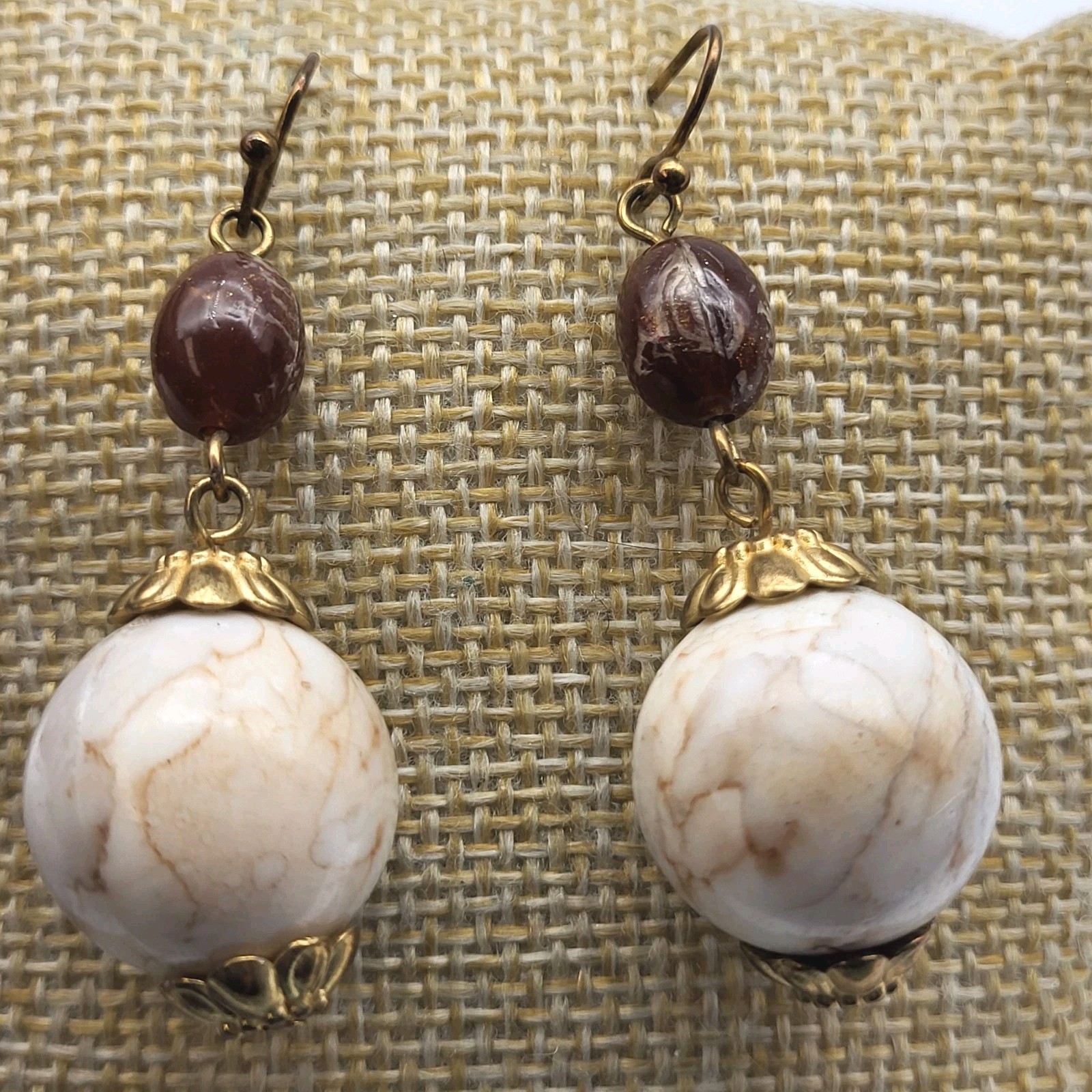Lovely Swirl lucite Dangle Ball pierced earrings club retro fun