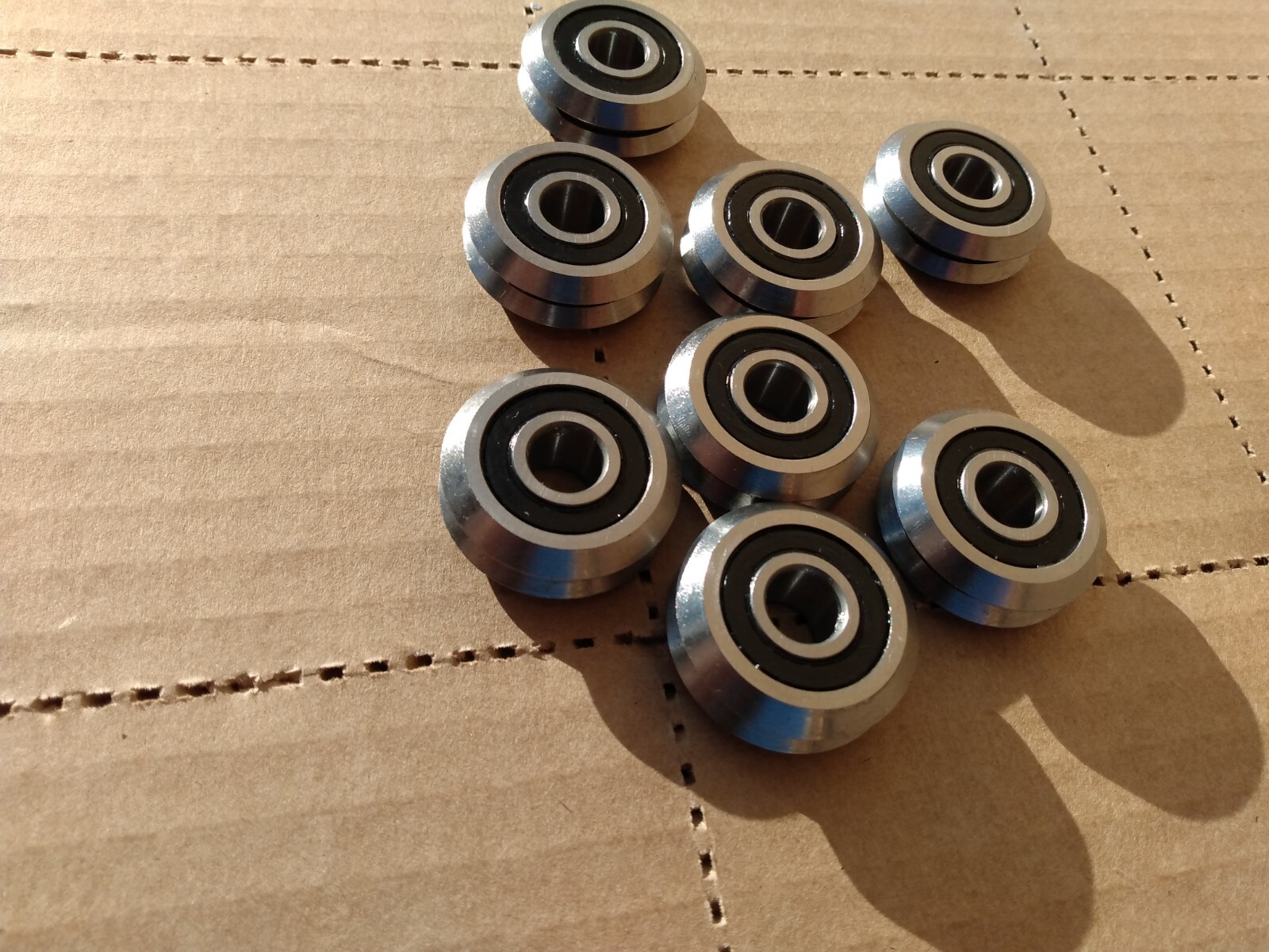 RM2-2RS 3/8" V Groove Roller Bearing Rubber Sealed Line Track - 8 PCS