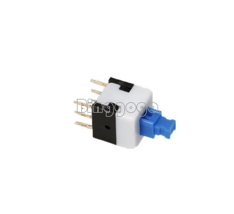20pcs 8x8mm cap self-locking type square blue button switch control