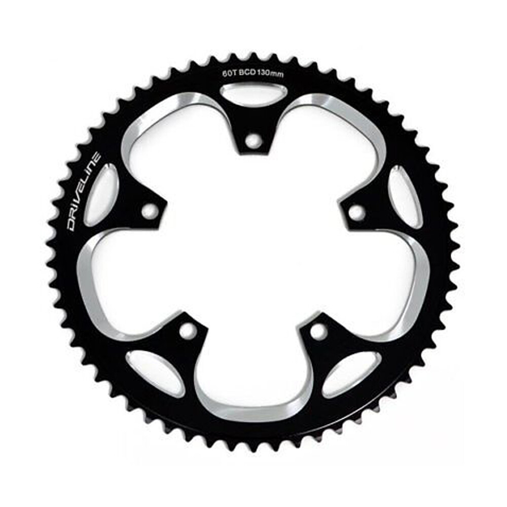 Driveline CNC Alloy 7075 Road Bike Bicycle Chainring 60T, BCD 130mm , Black