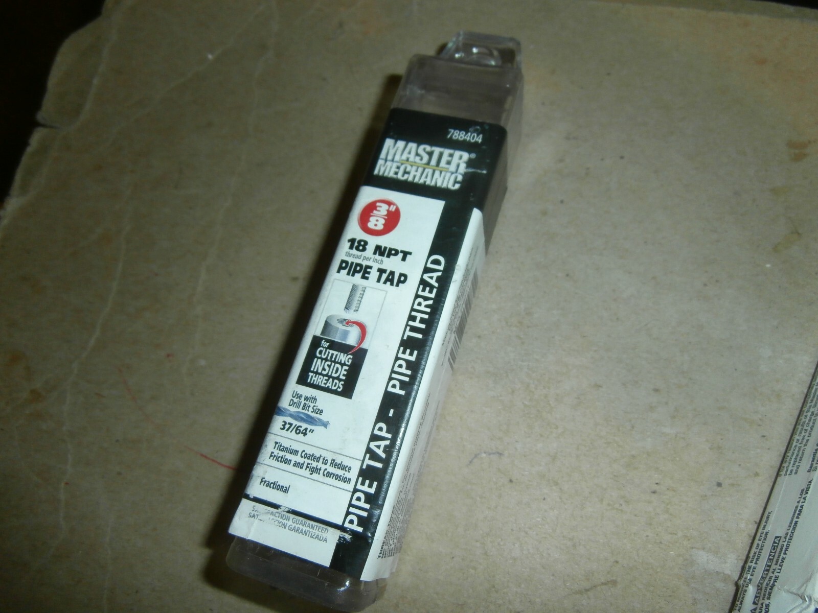 Master Mechanic 3/8" 18 NPT Pipe Thread  Tap  - New