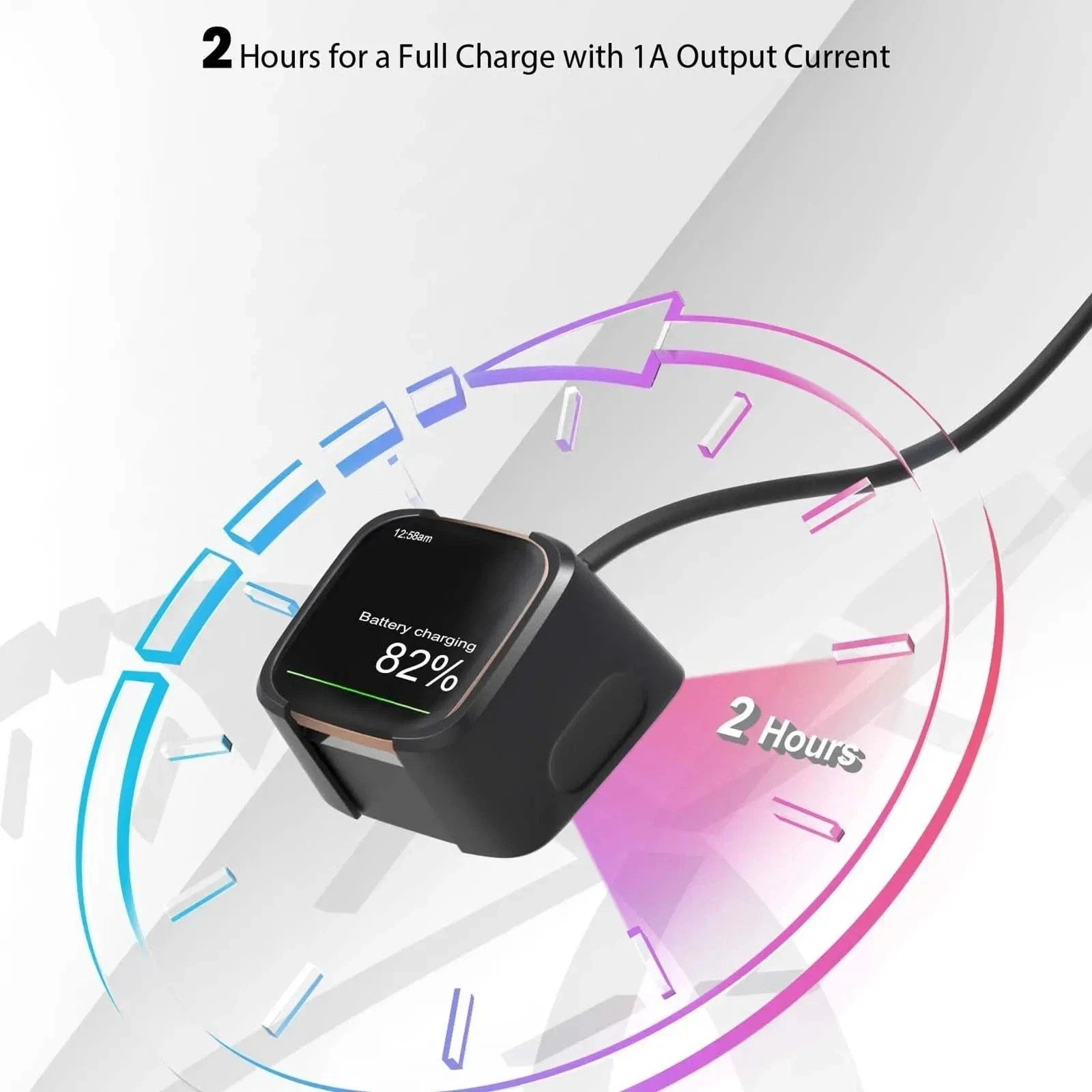 For Fitbit Versa 2 USB Charger Charging Power Dock Cradle Smart Watch