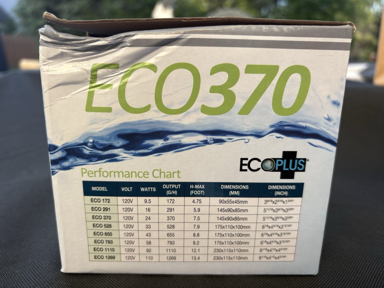 Eco 370 Adjustable Water Pump 370 Gph 120 Volts 24 Watts