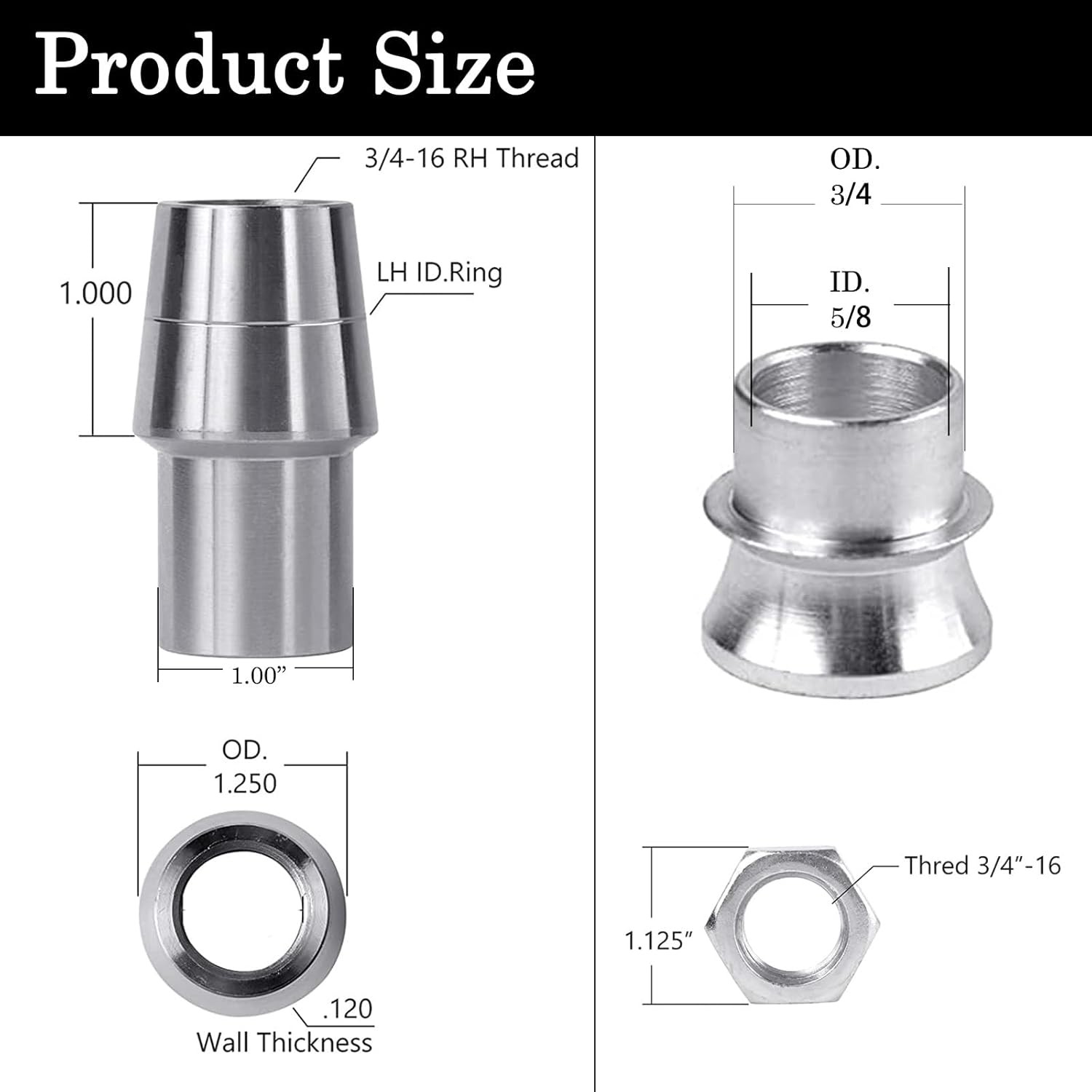 3/4'' Heim Joints Rod End Kit, 750” Chromoly Panhard 3/4inch-2 Pair