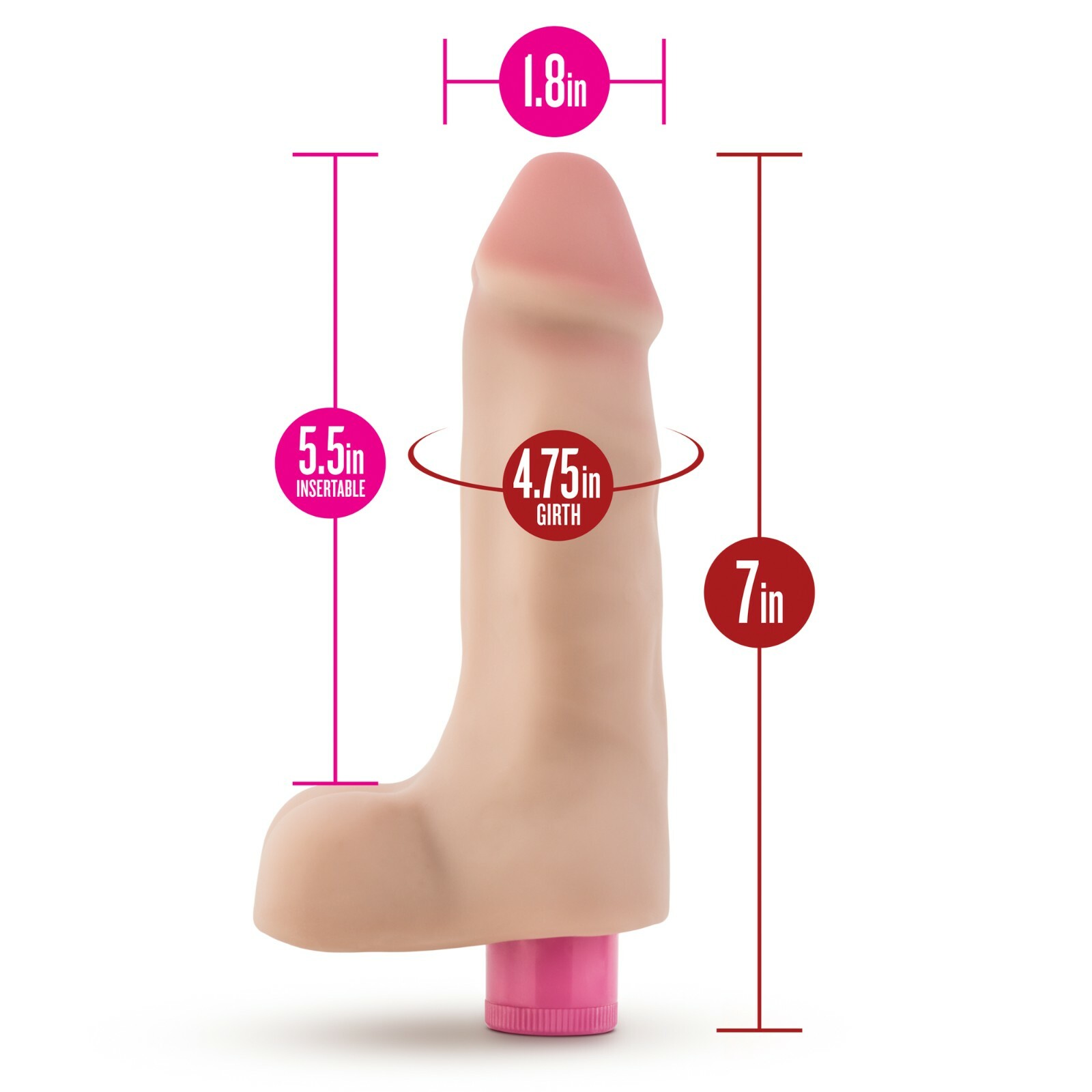 Eden 7" Soft Realistic Feel Multi Speed Vibrating Dildo Cock Adult Sex Toy