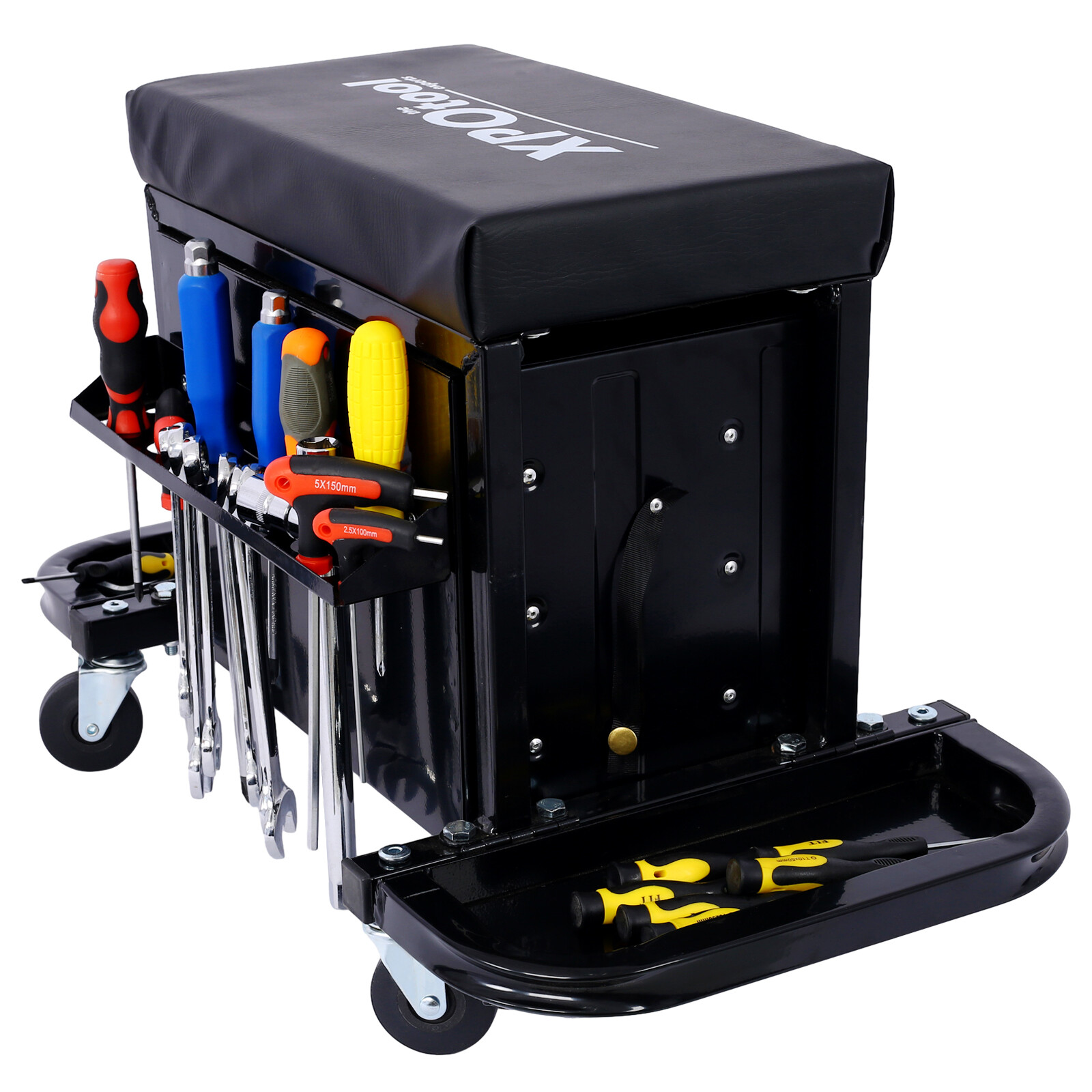 Rolling Tool Box Drawers Chest Seat Tools Storage Cabinet Mechanic Stool Creeper