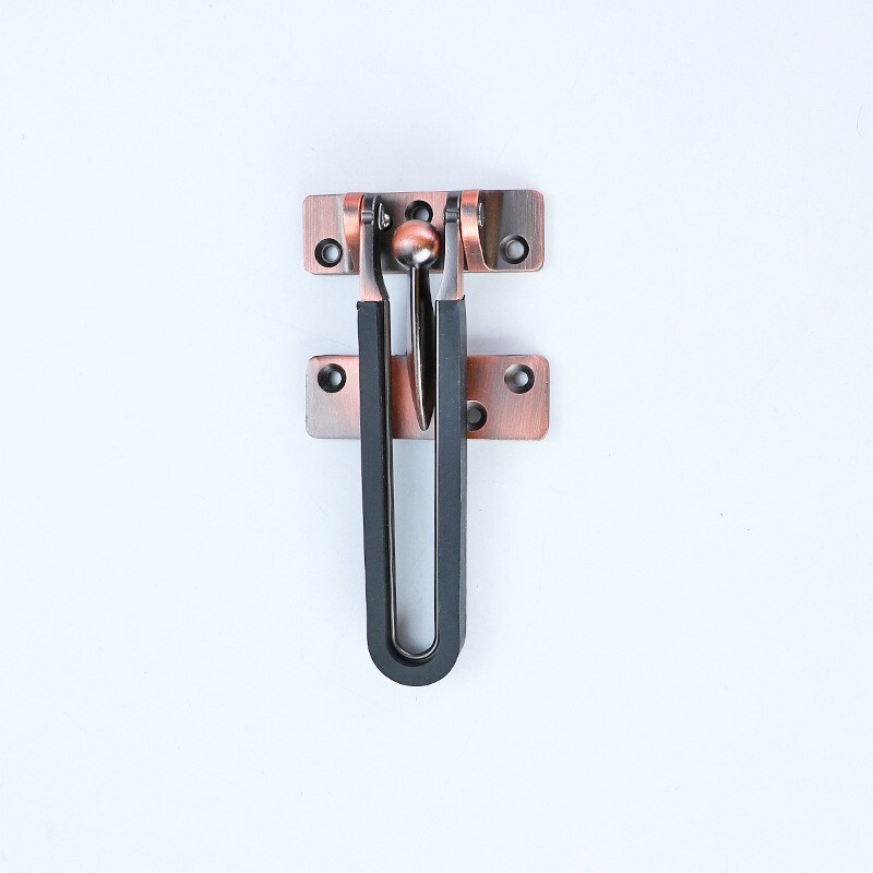 1Pcs Zinc Alloy Door Anti-theft Security Thickened Buckle Lock Red Bronze