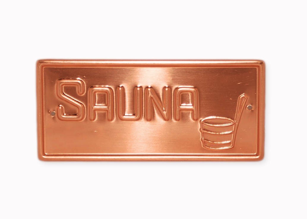 Free Shipping! Copper Sign with Design, sauna accessories, sauna supplies