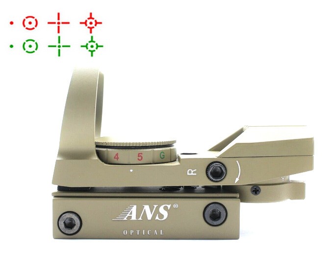 Tactical Holographic Reflex Sight Red - Green 4 Reticles with Rail Mount