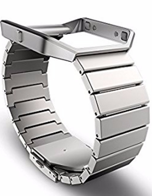 Fitbit Blaze Metal Stainless Steel Band & Frame Adjustable Bracelet Silver New