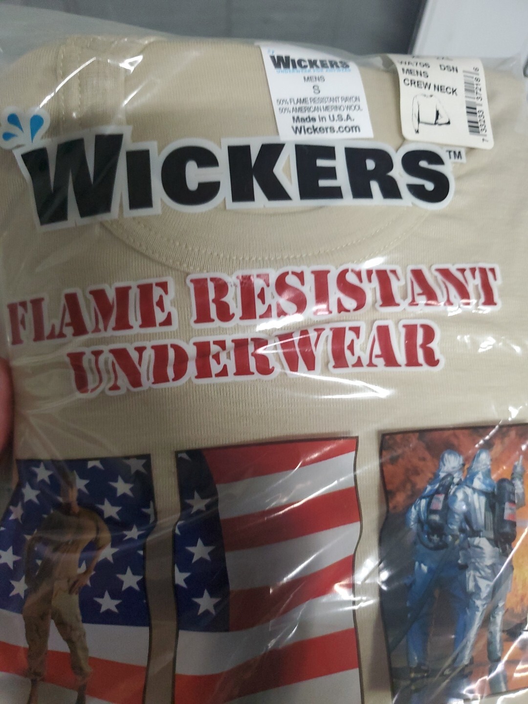 NWT, Wickers Men’s Crew Neck Flame Resistant Underwear, Small