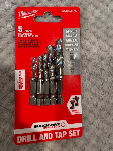 NEW Milwaukee SHOCKWAVE Metric Impact Drill Tap Set - 5 Piece 48-89-4875 SEALED