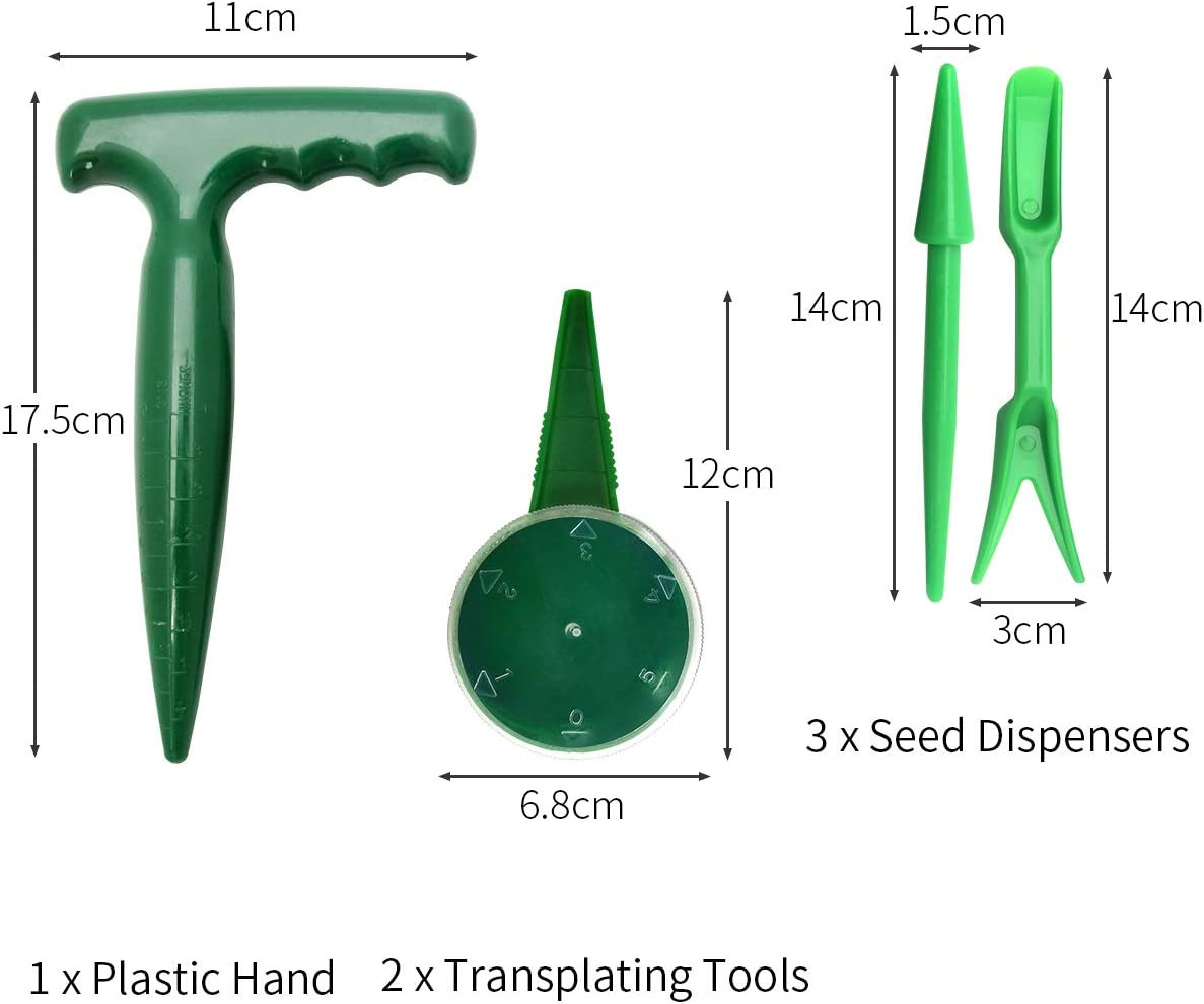6 Pack Sowing Seeds Dispenser Set, Adjustable Garden Hand Planter Seeder Tool Fl