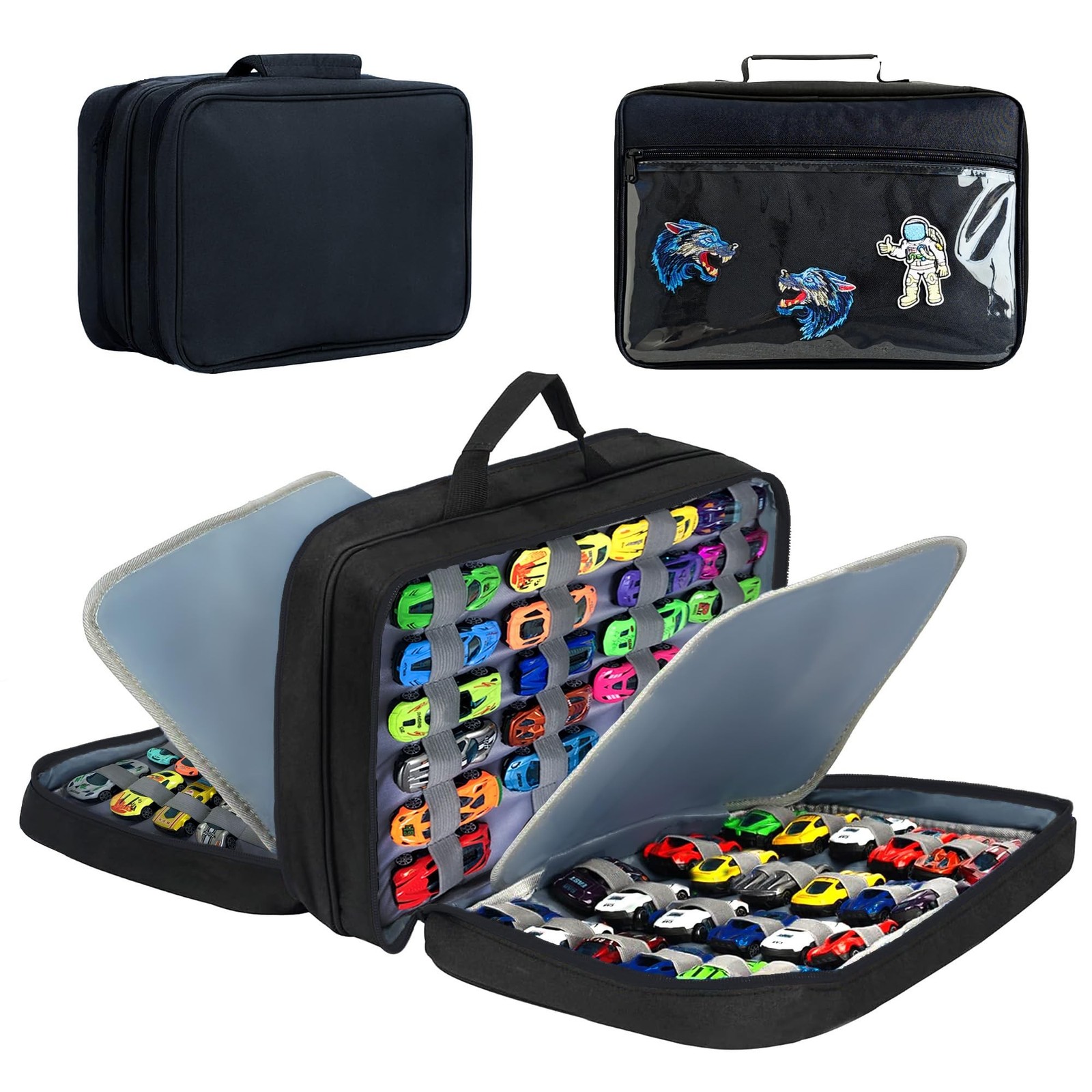 96 Toy Cars Storage Case Compatible with Hot Wheels, Hotwheel Carrying Case f...