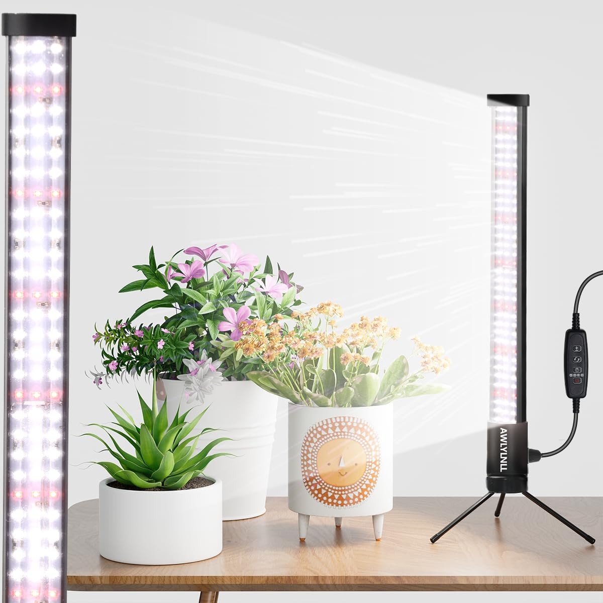 AWLYLNLL Grow Lights for Indoor Plant, T10 Vertical 120 LED Light, Black