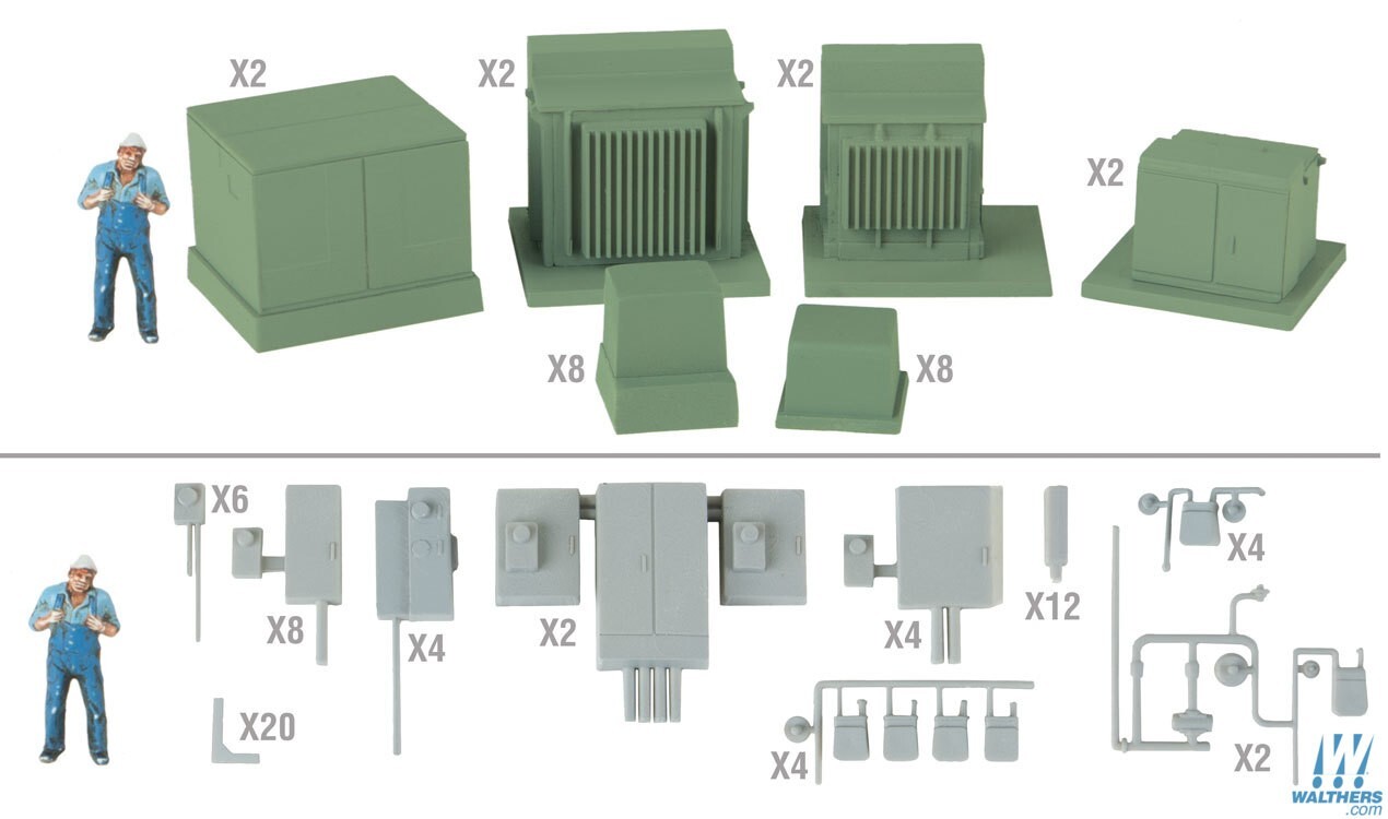 NEW Walthers 933-4075 Modern Electrical Gear Kit Pkg HO Scale FREE US SHIP