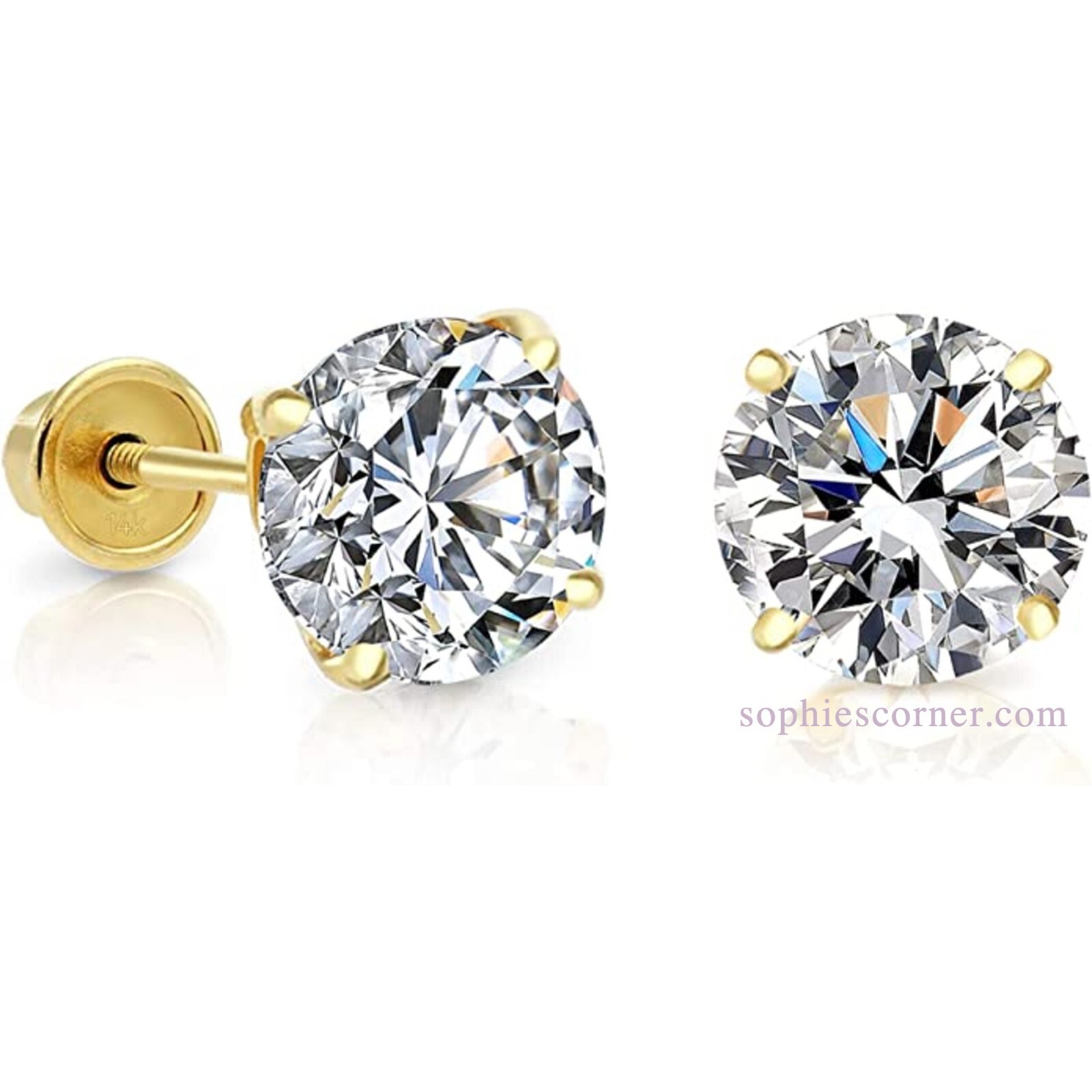 1 ct. Sparkling Lab-Created Diamond Stud Earrings in 14k Yellow Gold