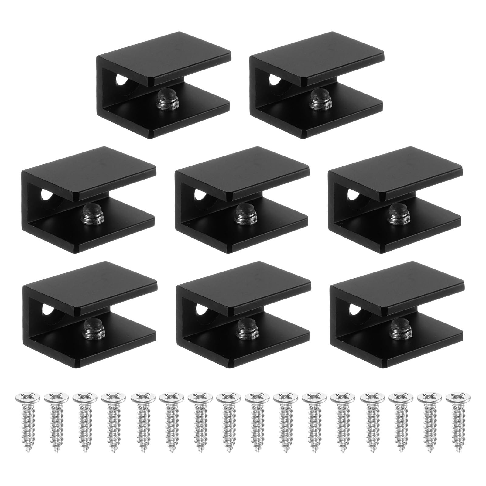 8 Pcs Adjustable Frameless Glass Shelf Bracket, 8-10 mm Shower Glass Clamp Cl...