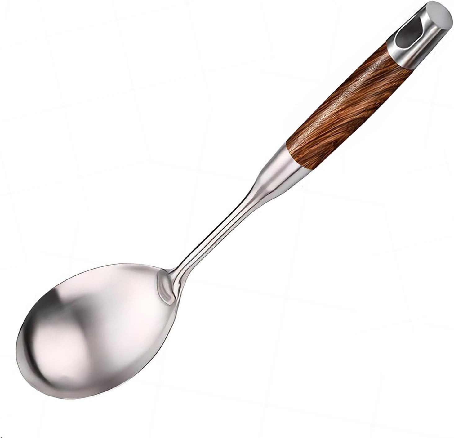 Large Serving Spoons for Buffet, 18/8 Stainless Steel Cooking Spoon for Rice wit