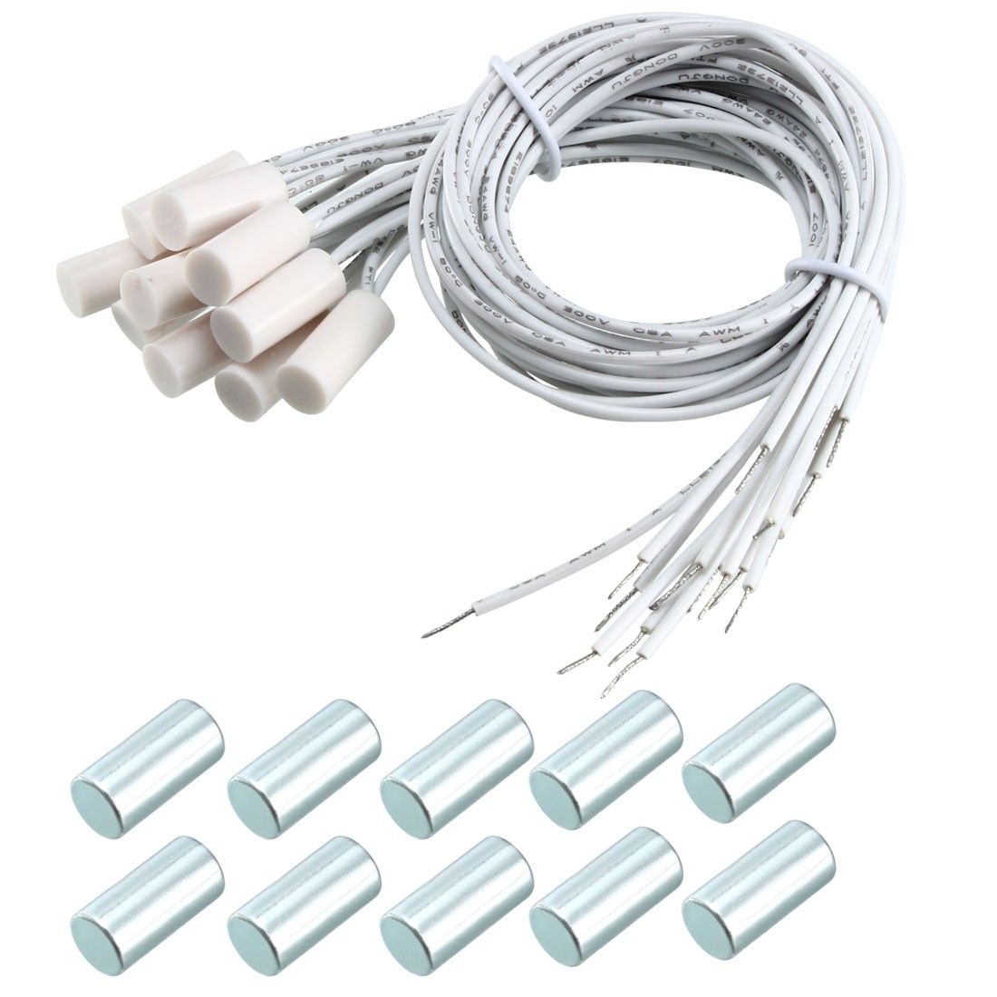 10pcs HC-34A NC Recessed Wired Gate Contact Sensor Alarm Magnetic Reed Switch