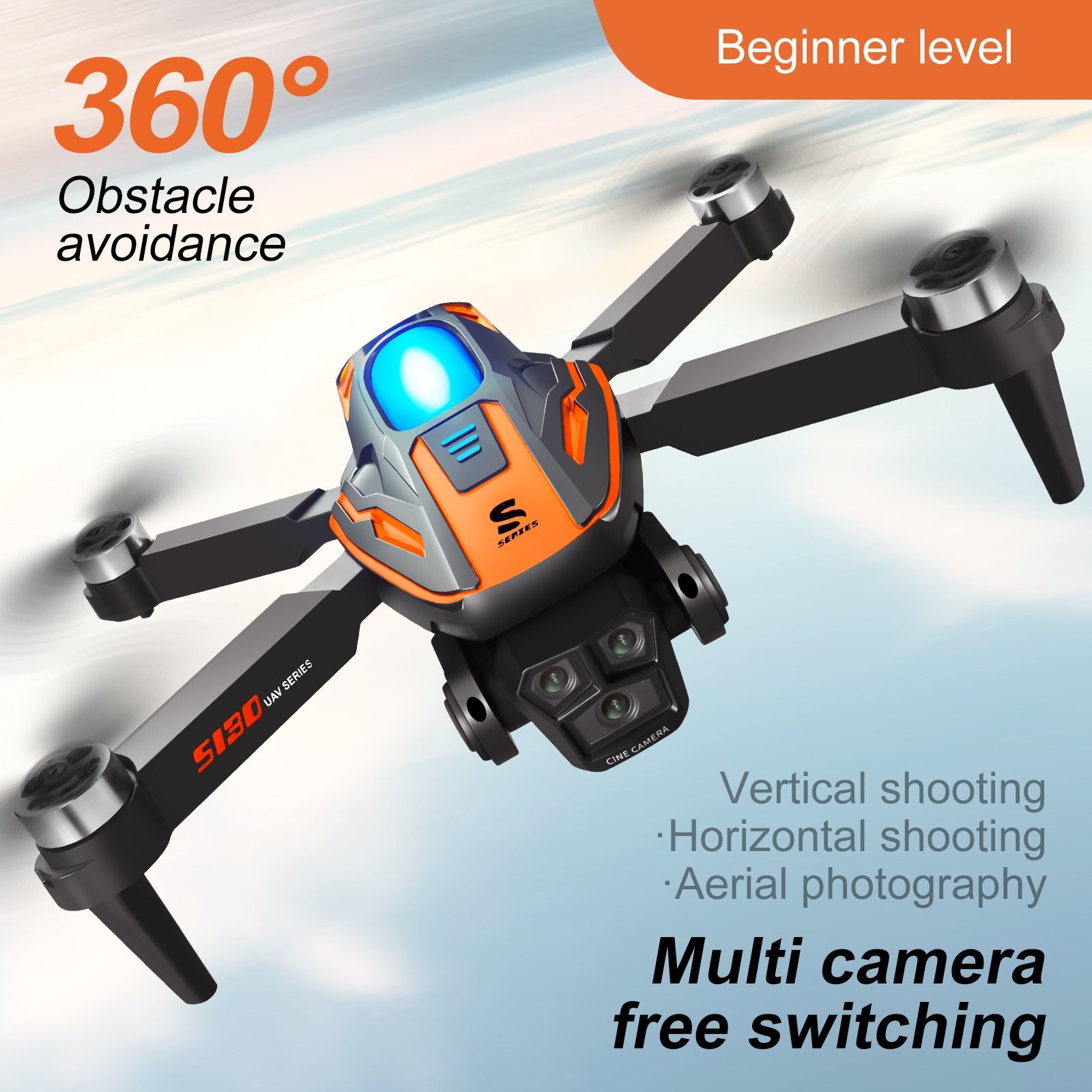 Drone 2026 4K HD Dual Camera WiFi FPV RC Foldable Quadcopter + 1/2 Batteries US