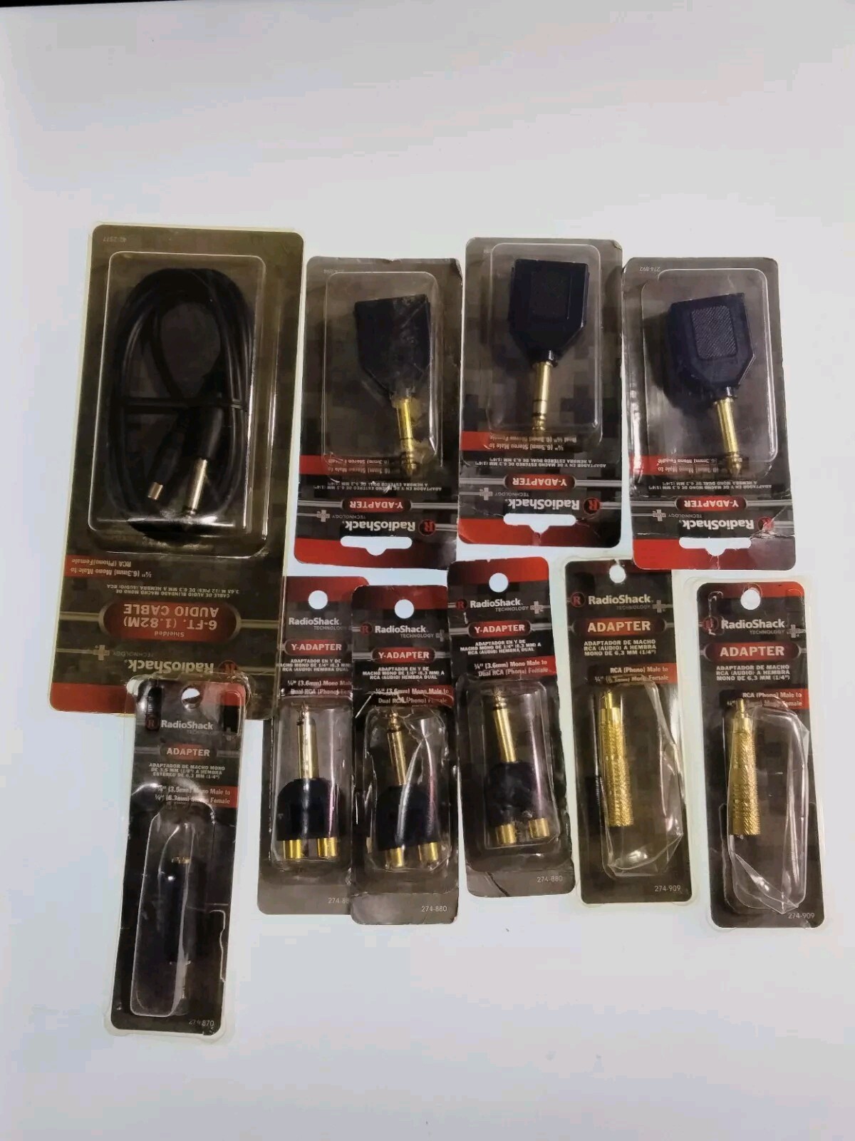 Radioshack Mono To Mono Y-Adapter 1/4" Splitter LOT of ( 10 ) Male Female ITEMS