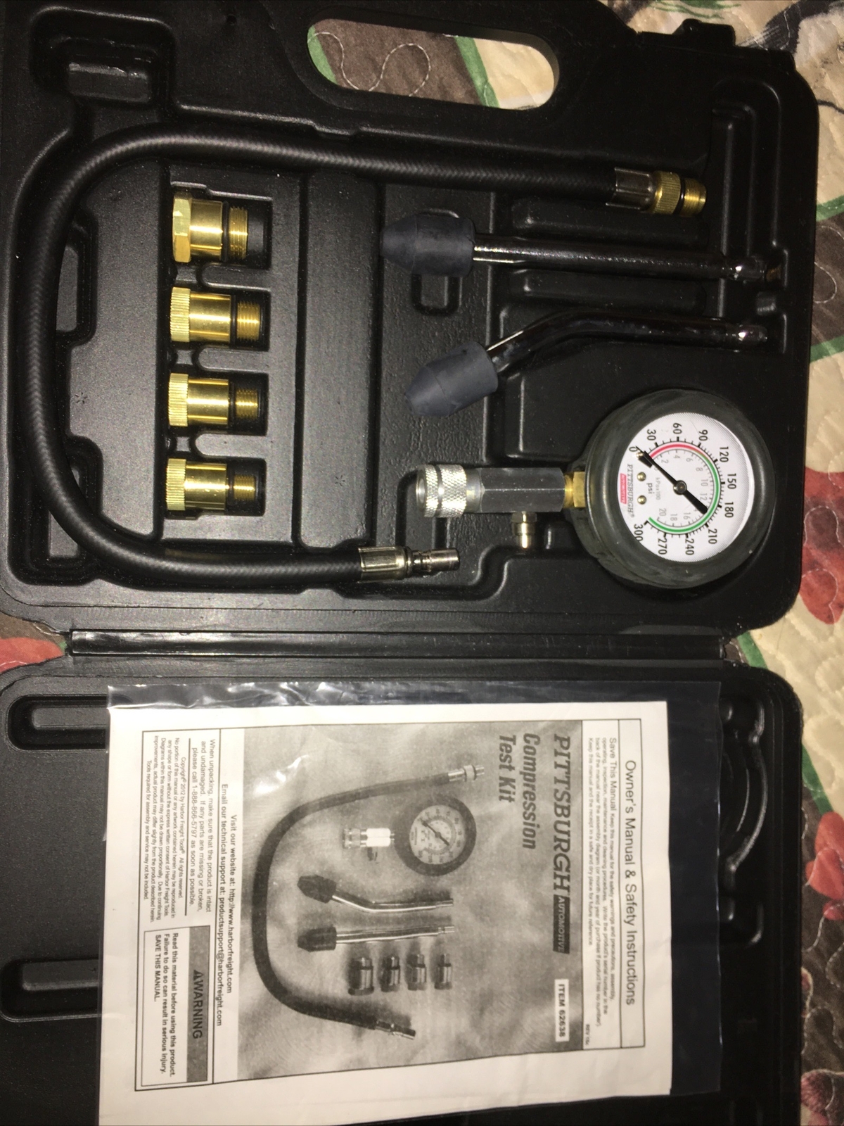 Pittsburgh Automotive 62638 Compression Test Kit 8 Piece Set w/ Hard Case