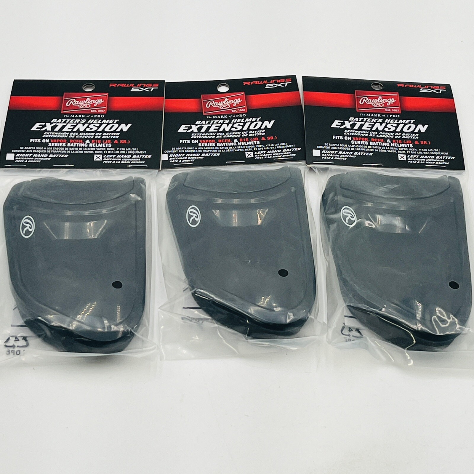 RAWLINGS Left Hand BATTER HELMET EXTENSION Fit Vapor RCFH & R16 JR SR Lot 3
