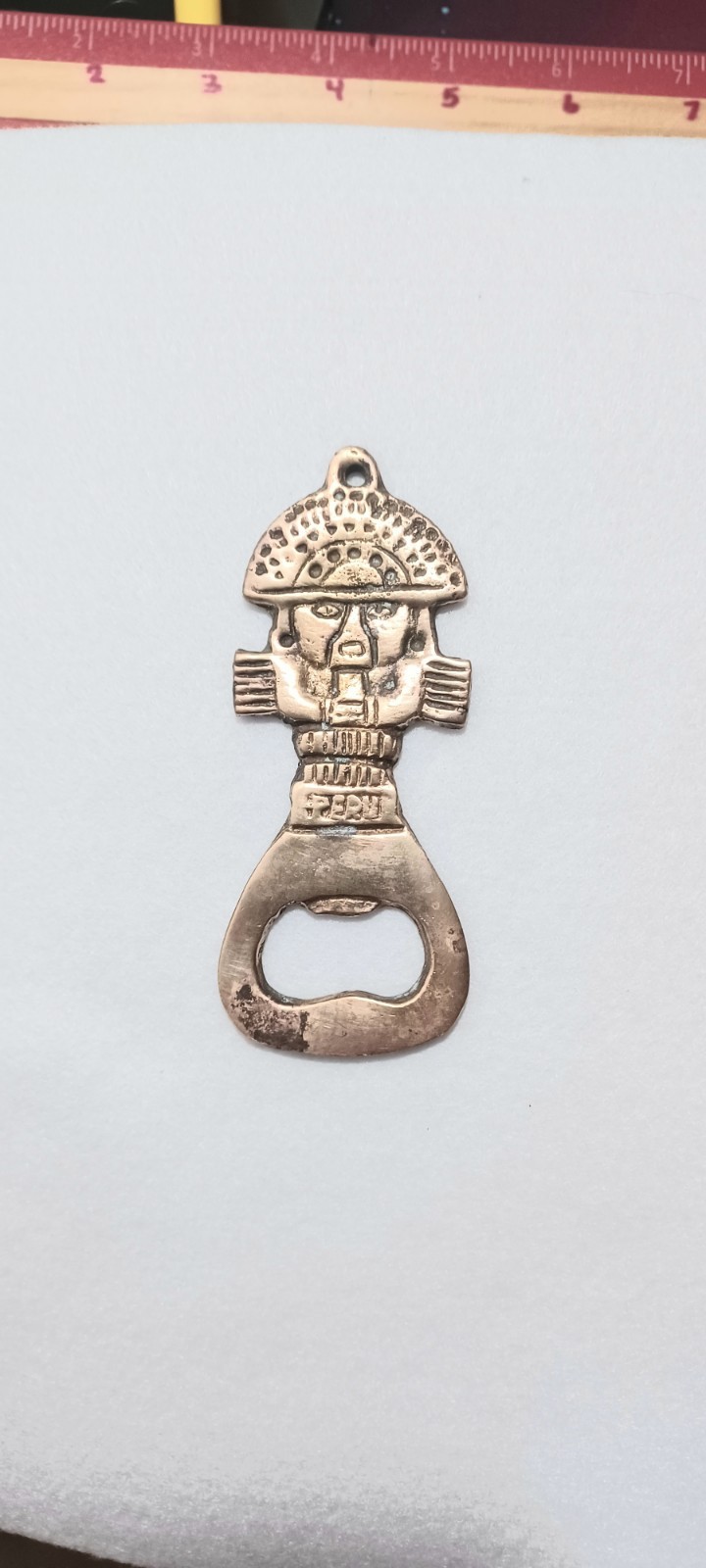 Vintage Brass Bottle opener Peru Incan Peruvian