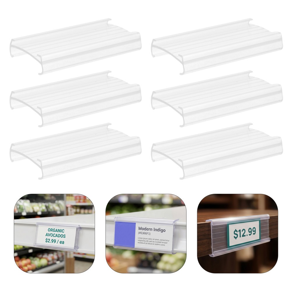 20Pcs Clear Plastic Wire Shelf Label Holders for Retail Price Tag Organization