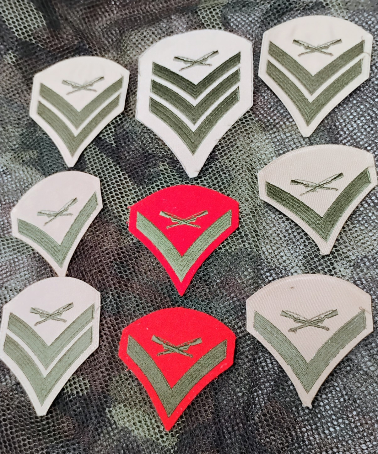 USMC Marine Corps. Gunnery Shoulder Patch Gunny Gunner Ranked Patches Lot of 9
