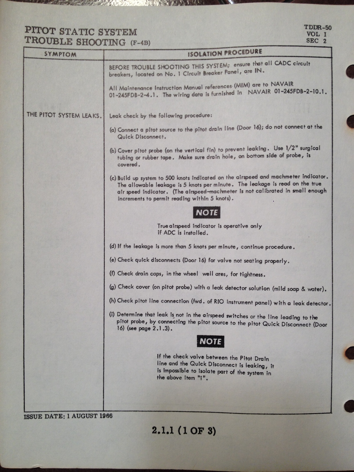 McDonnell F-4B Instruments Troubleshooting Booklet