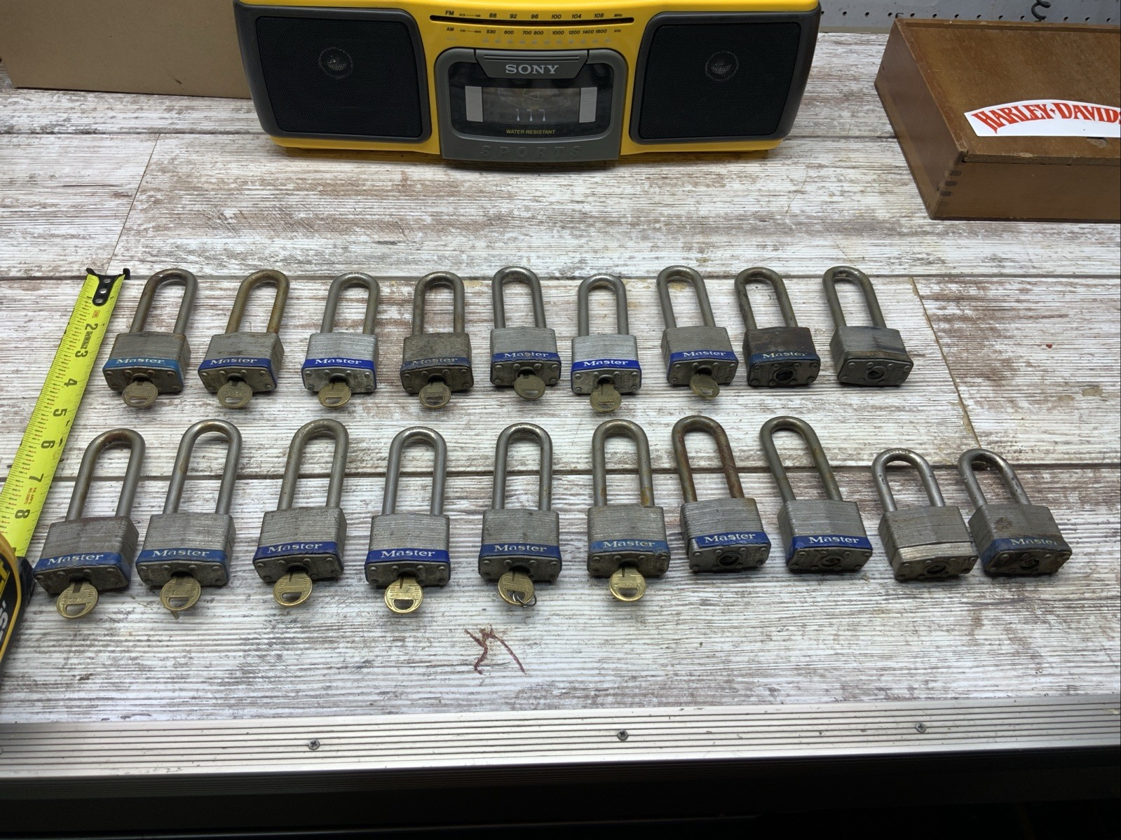 Master Lock 6KALJ 2-1/2" x 15/16" 2001 Key Steel Padlock (Lot of 19) Commercial
