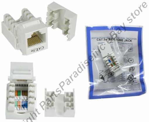 Lot10 RJ45 Keystone Network Jack Cat5e/Cat 5e/5 {White