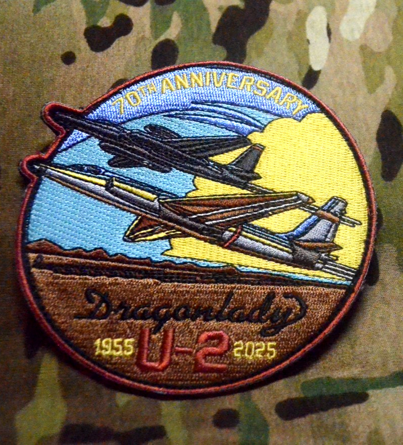 U-2 HIGH-ALTITUDE SPY PLANE DRAGON LADY vêlkrö PATCH: 1955-2025 70th ANNIVERSARY