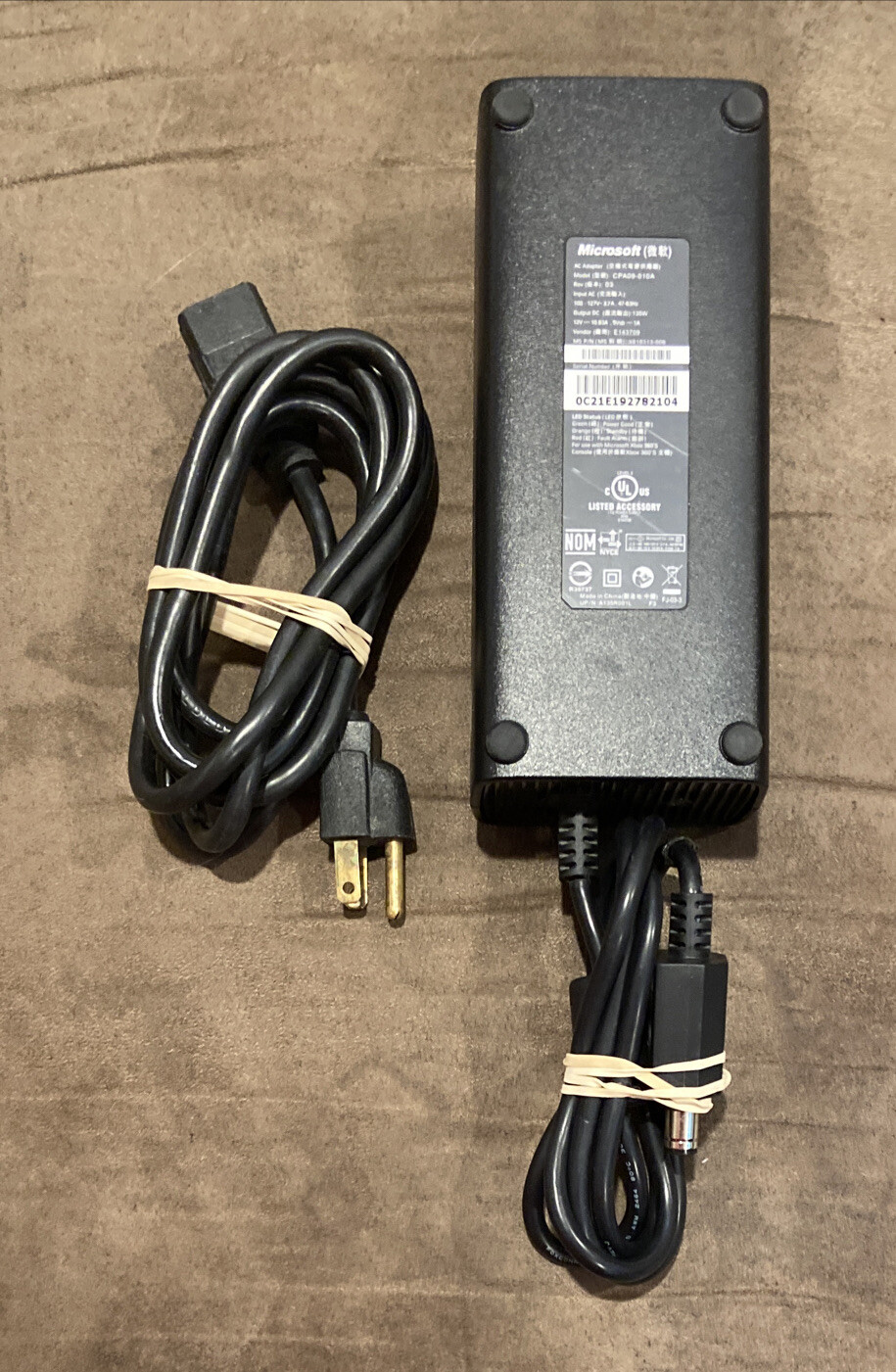 Official Microsoft Xbox 360 S Slim Power Supply Cord Brick Adapter! ~ Authentic!
