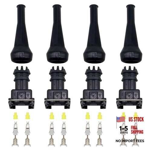 4 Sets Fuel Injector Connector EV1 Waterproof 2 Way Fuel Injector Wiring