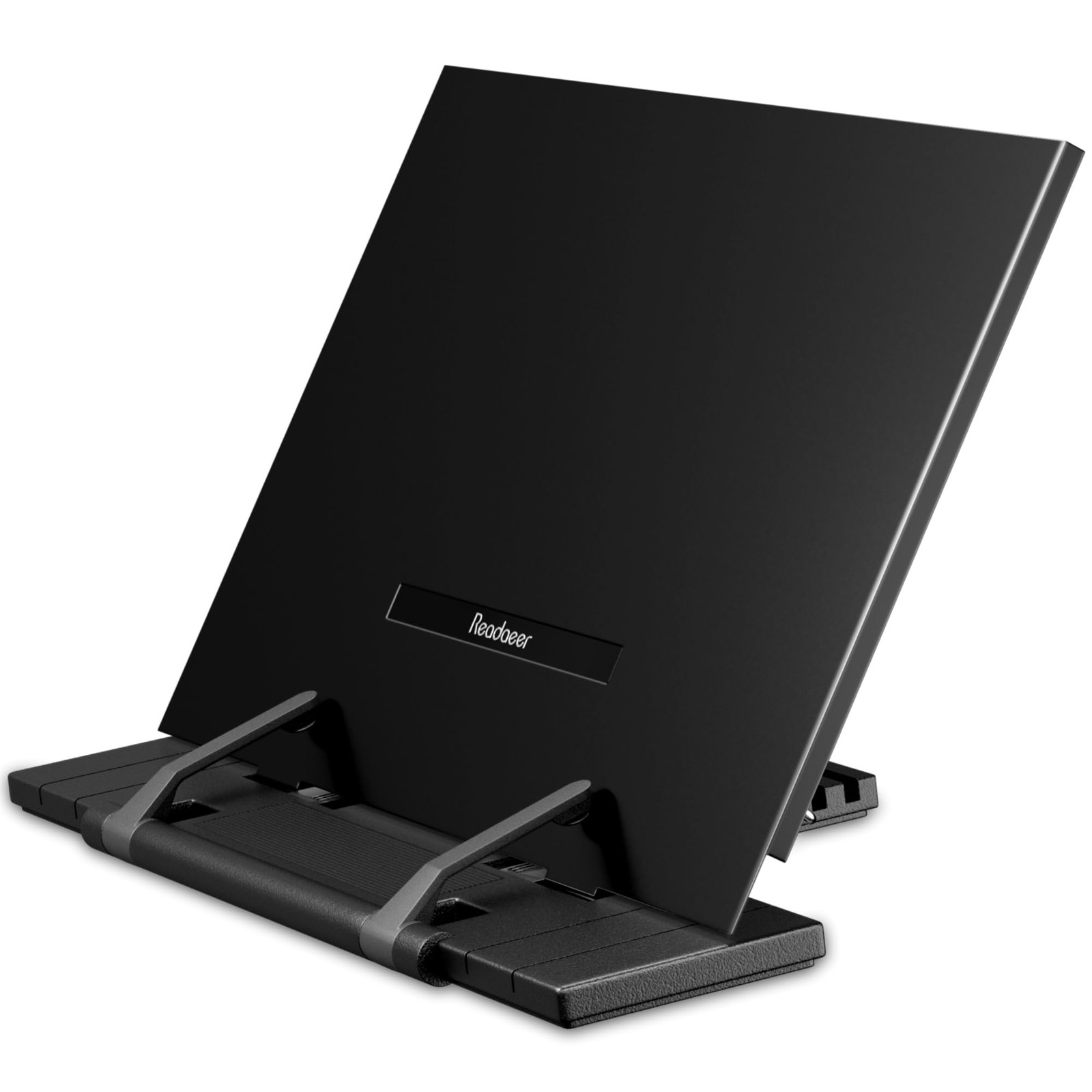 Readaeer Metal Book Stand for Desk Portable Document Holder Cook Black