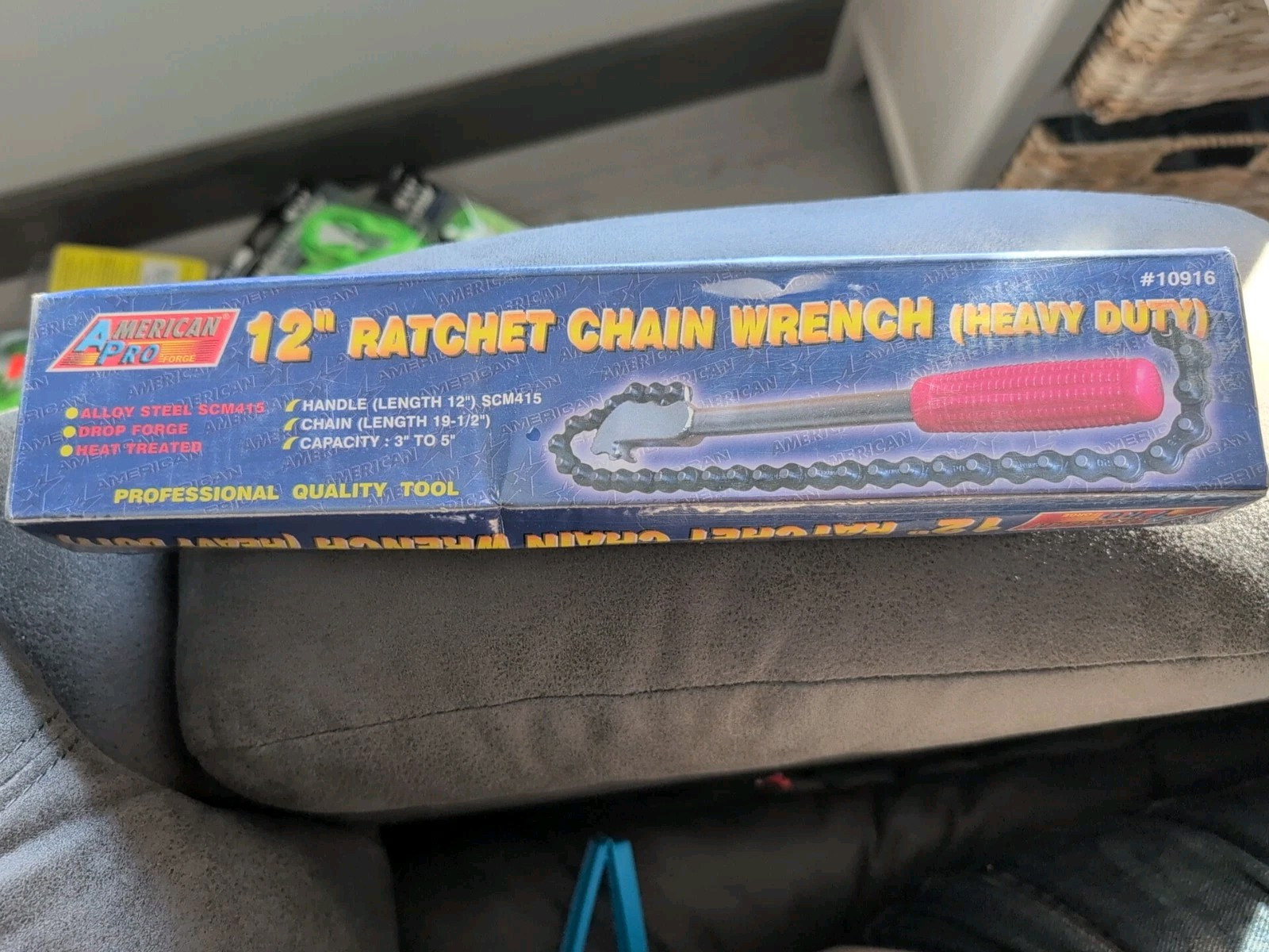 12" Ratchet  Steel Chain Link Grip Pipe Wrench Plumbing Tool