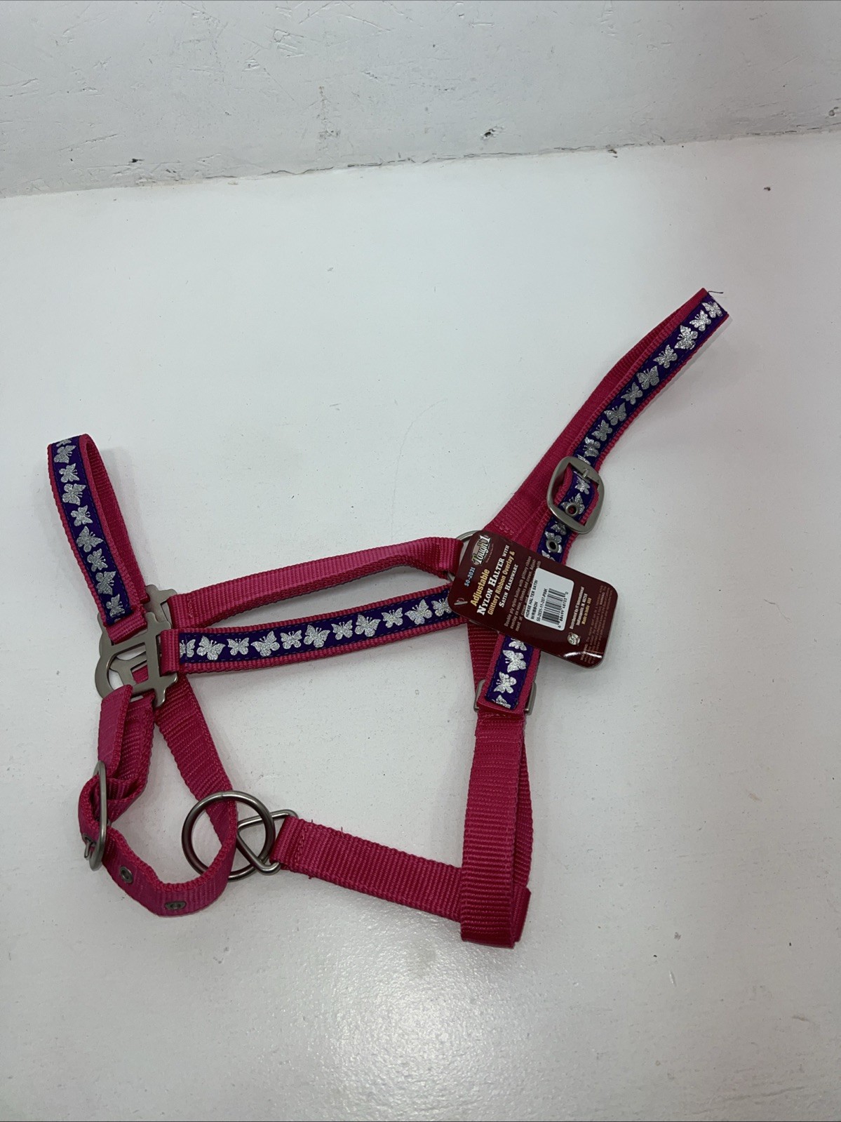 New Tough 1 Pink Purple Butterfly Nylon Full Halter #50-2031 3C-12