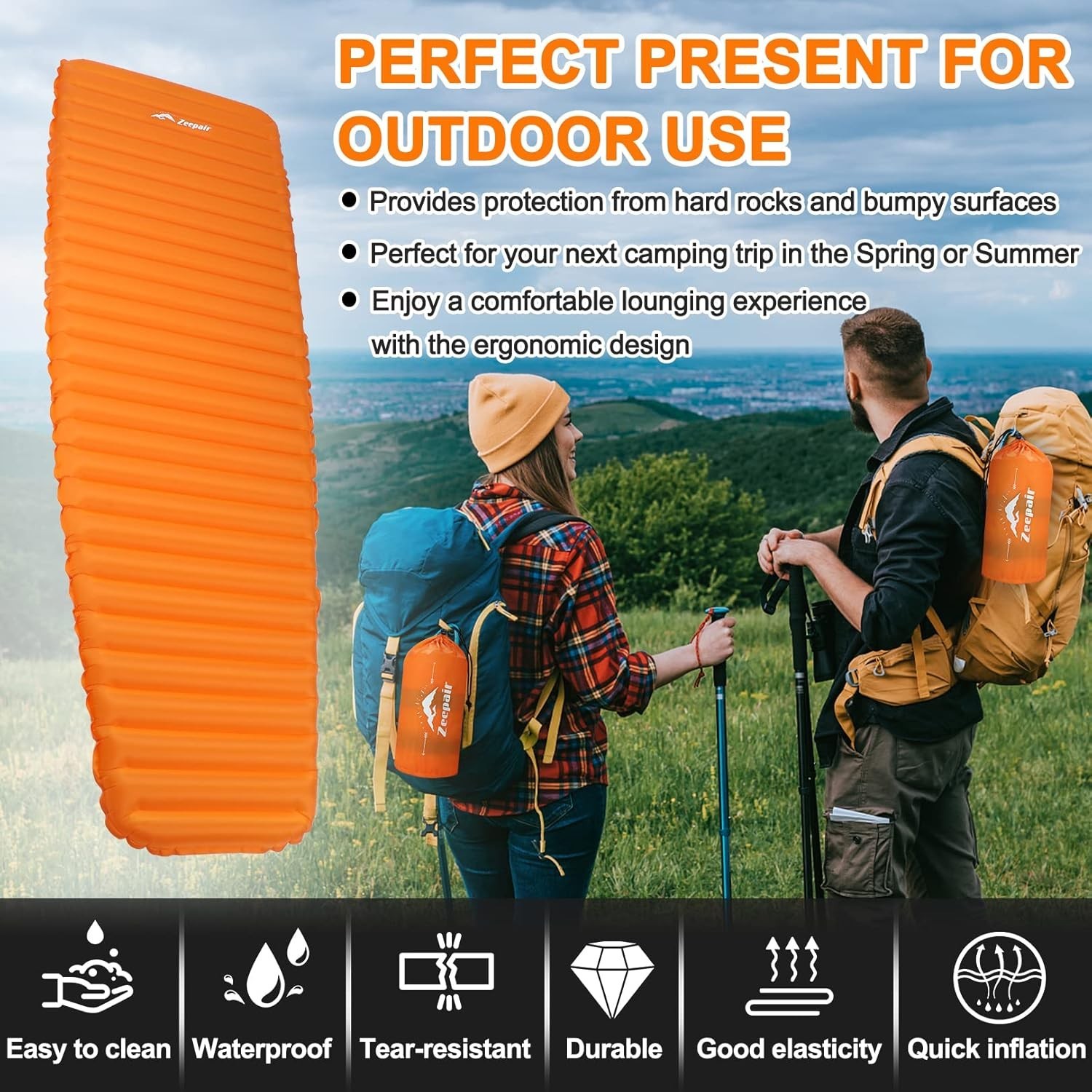 Portable Waterproof Sleeping Pad with Compression Bag - Perfect for Backpacking