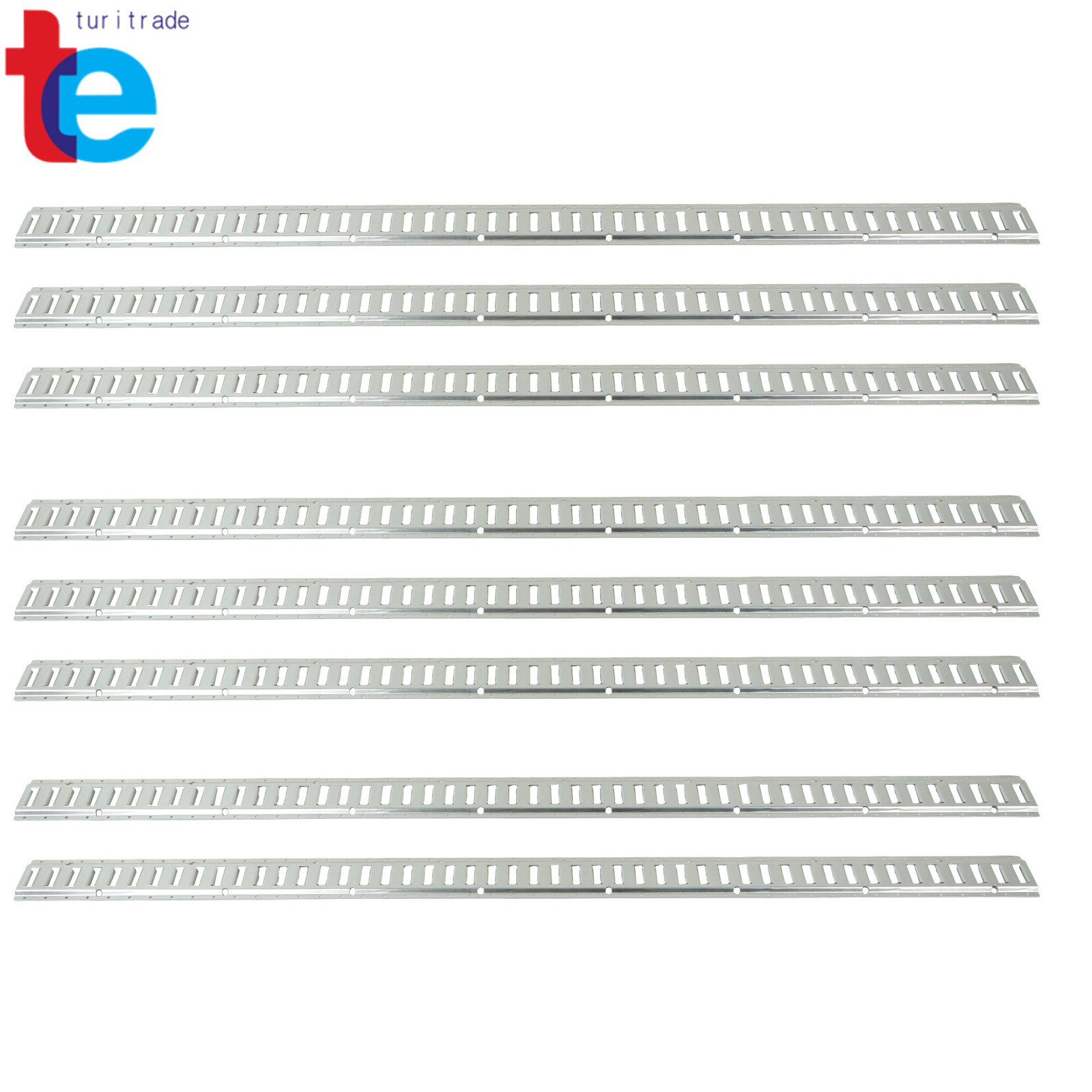 8 Pack 8' E Track Tie Down Rail Galvanized Steel Rail Zinc-Plated for Trailers