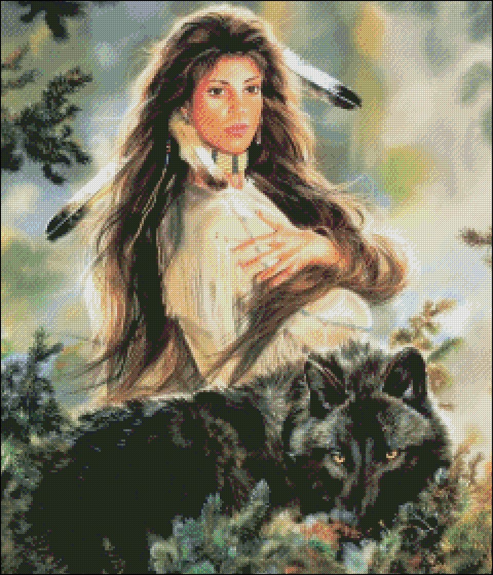 Black - DIY Chart Counted Cross Stitch Patterns Needlework Embroidery DMC