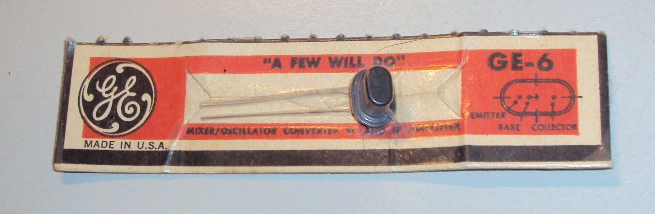 GE - 6 Black NPN Germanium transistor from 1960's I believe in package WOW