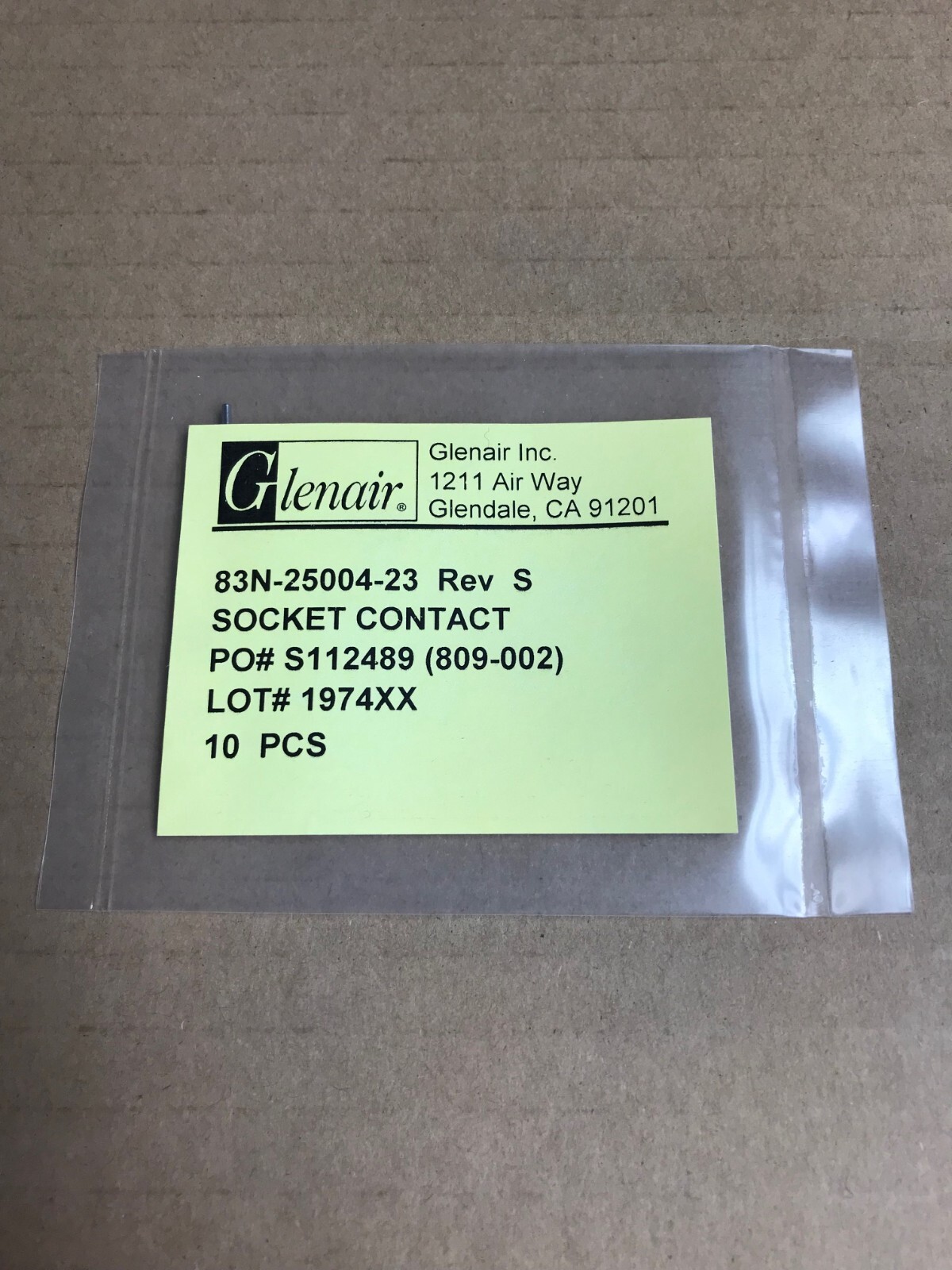 Pack of 10 Pcs Glenair 809-002 Socket Contacts- BRAND NEW SEALED & FREE SHIPPING
