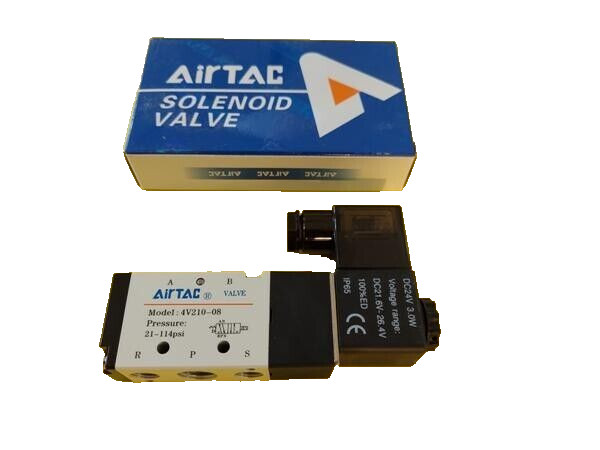Airtac Solenoid Valve (From Taiwan), Model 4V21008, 110 VAC, NPT Thds, USA Stock