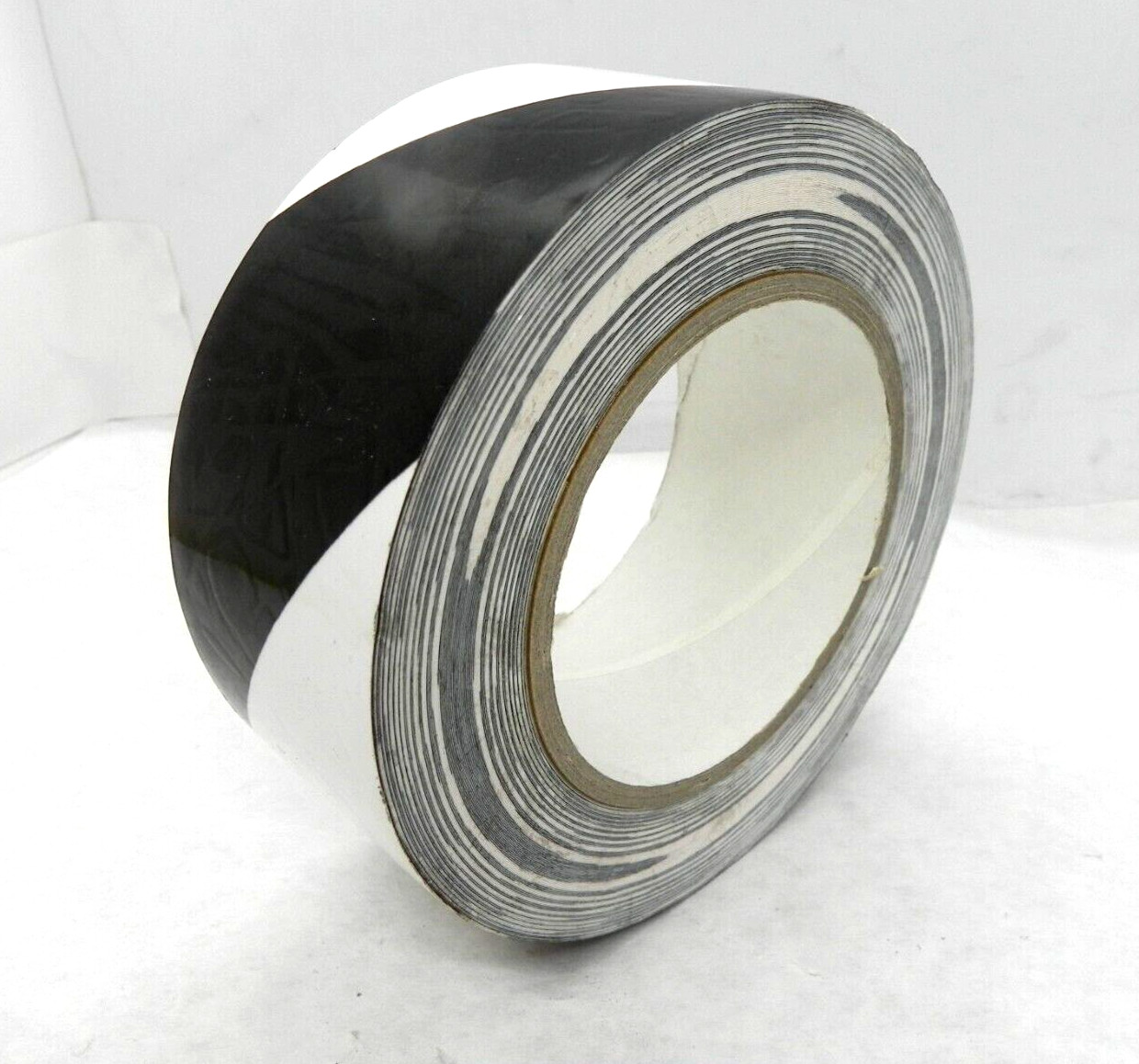(One Roll) Black and White Stripe Vinyl Tape, 2" x 36 yds (108 ft) HR