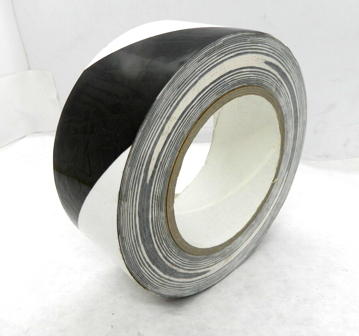 (One Roll) Black and White Stripe Vinyl Tape, 2" x 36 yds (108 ft) HR